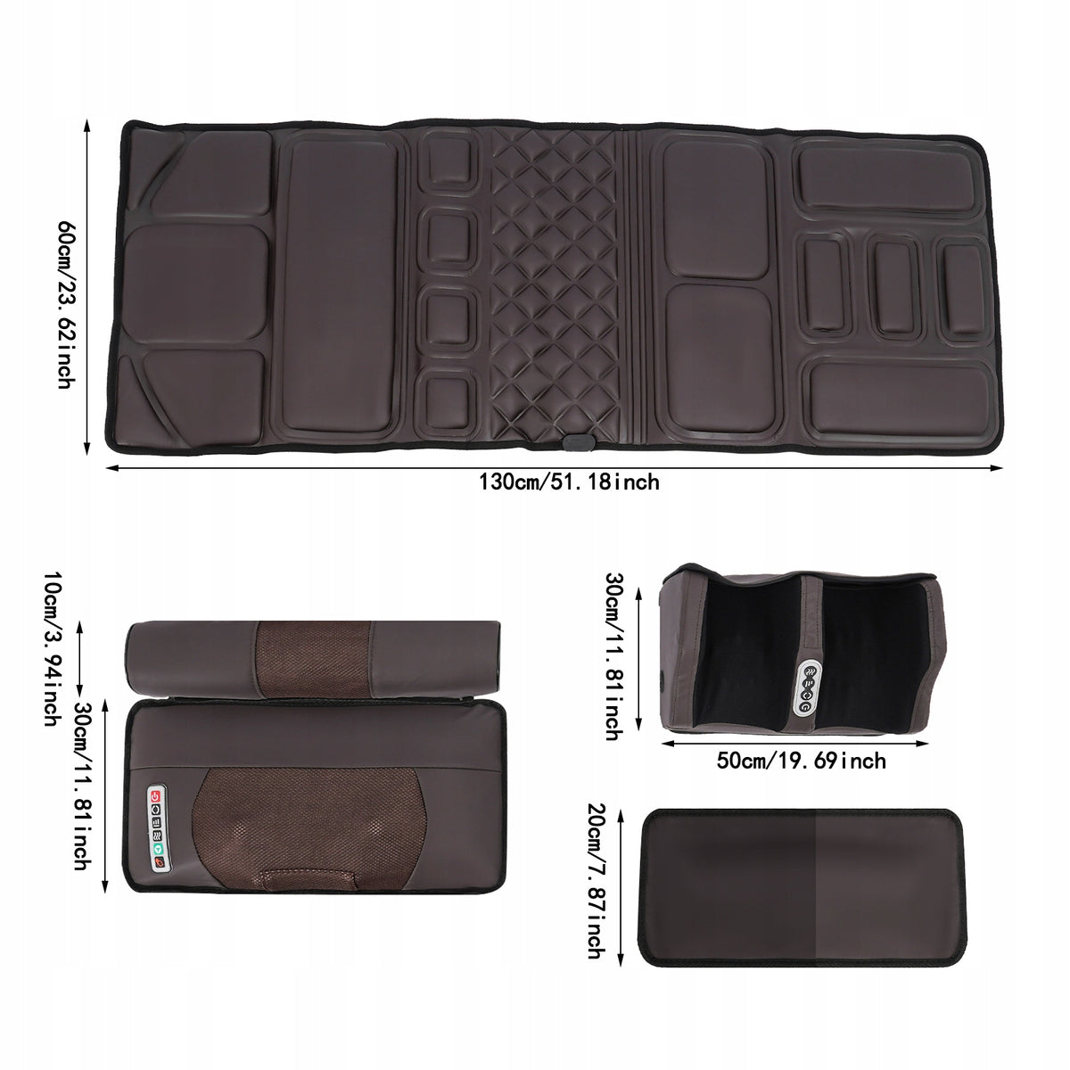 FULL BODY MASSAGE MAT 20 HEADS, 35°C HEATING, 9 MODES Manufacturer code 1273227