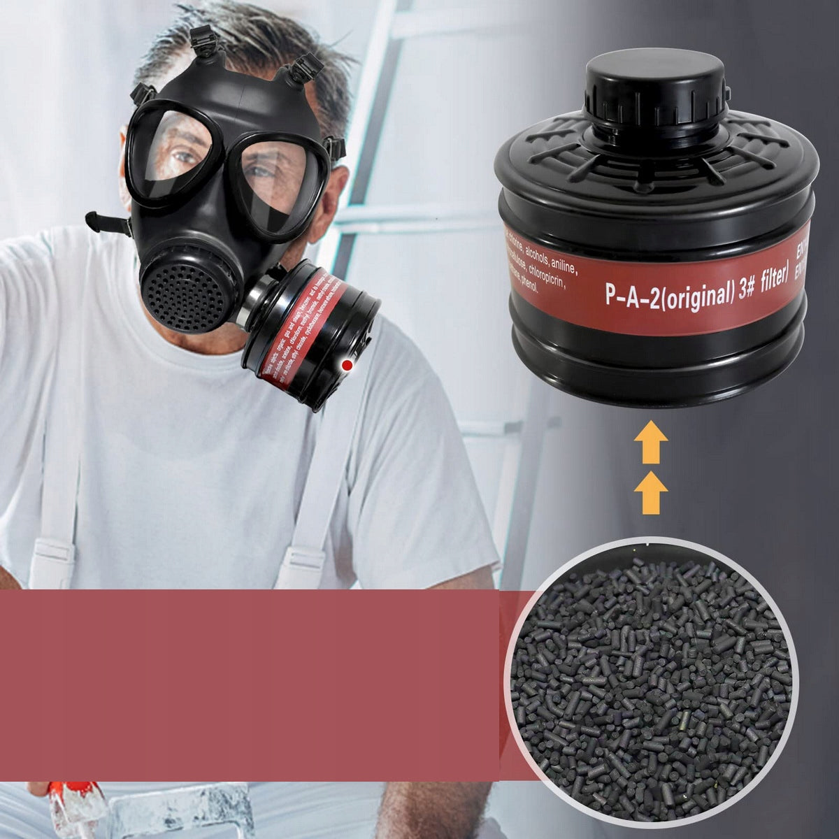FULL FACE CHEMICAL ANTI-GAS PAINT MASK Packaging status original