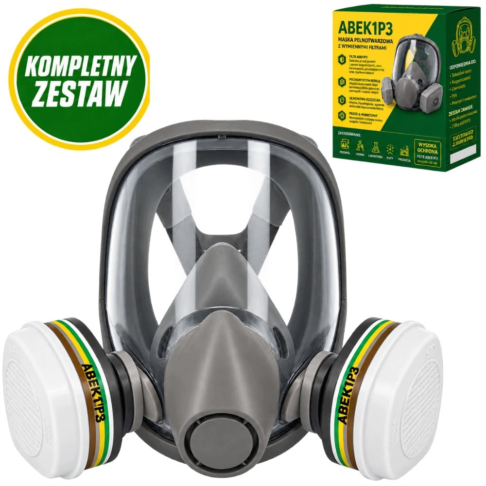 FULL FACE GAS PAINT MASK FOR SPRAYING ABEK1 P3 FULL BHP L Packaging status original