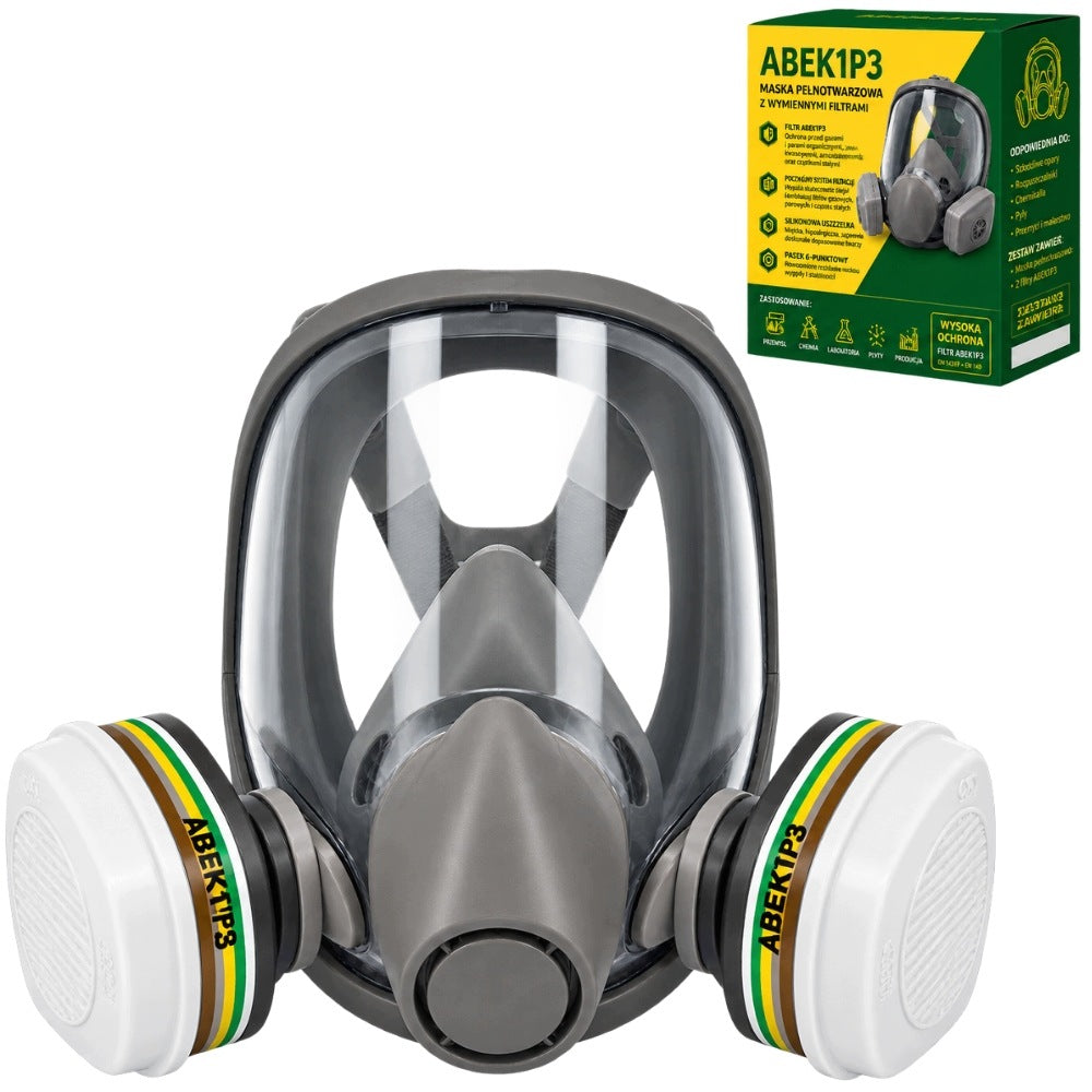 FULL FACE GAS PAINT MASK FOR SPRAYING ABEK1 P3 FULL BHP L