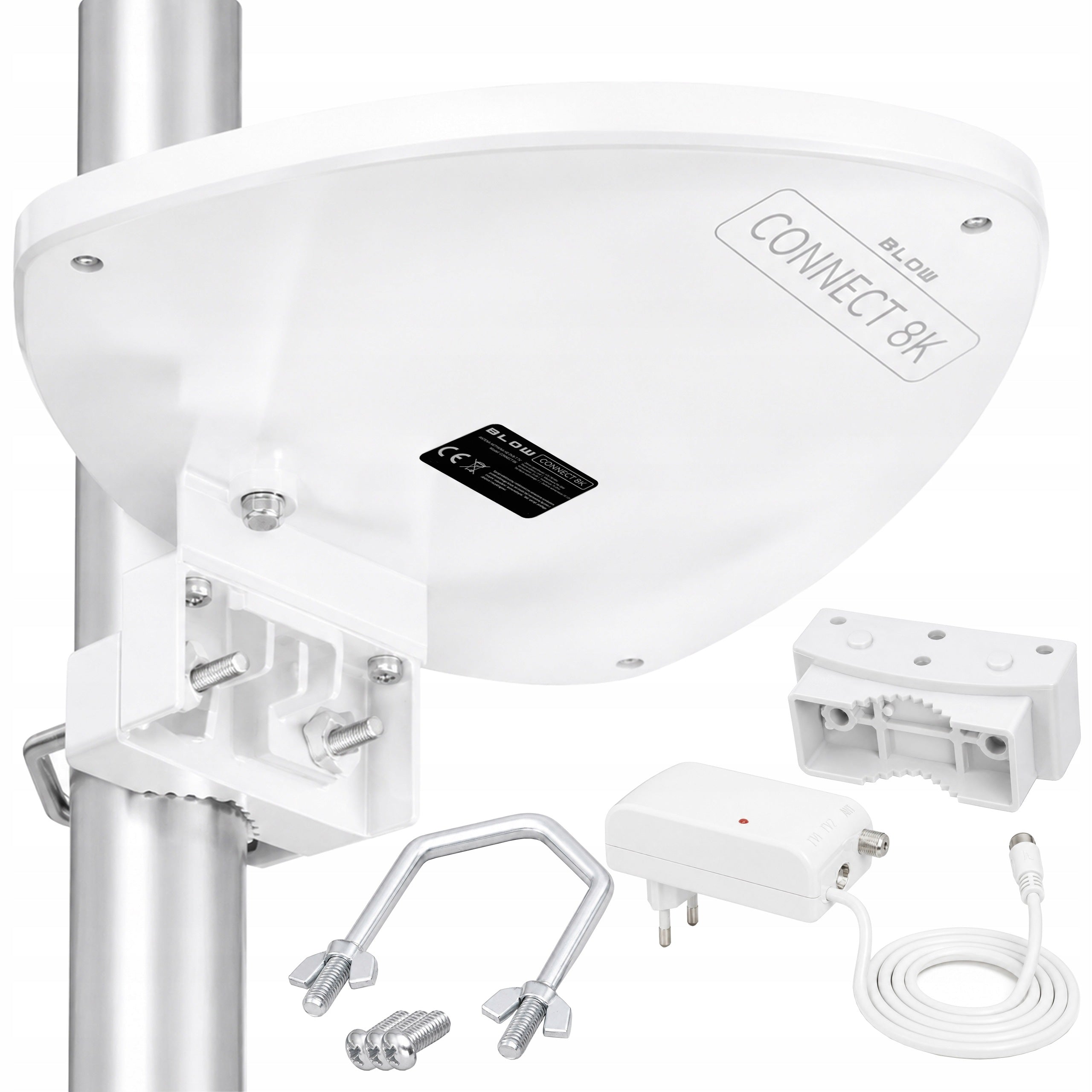 FULL HD TV 4K 8K OUTDOOR ANTENNA ACTIVE DVB-T2 UHF FILTER GSM POWER SUPPLY 1M