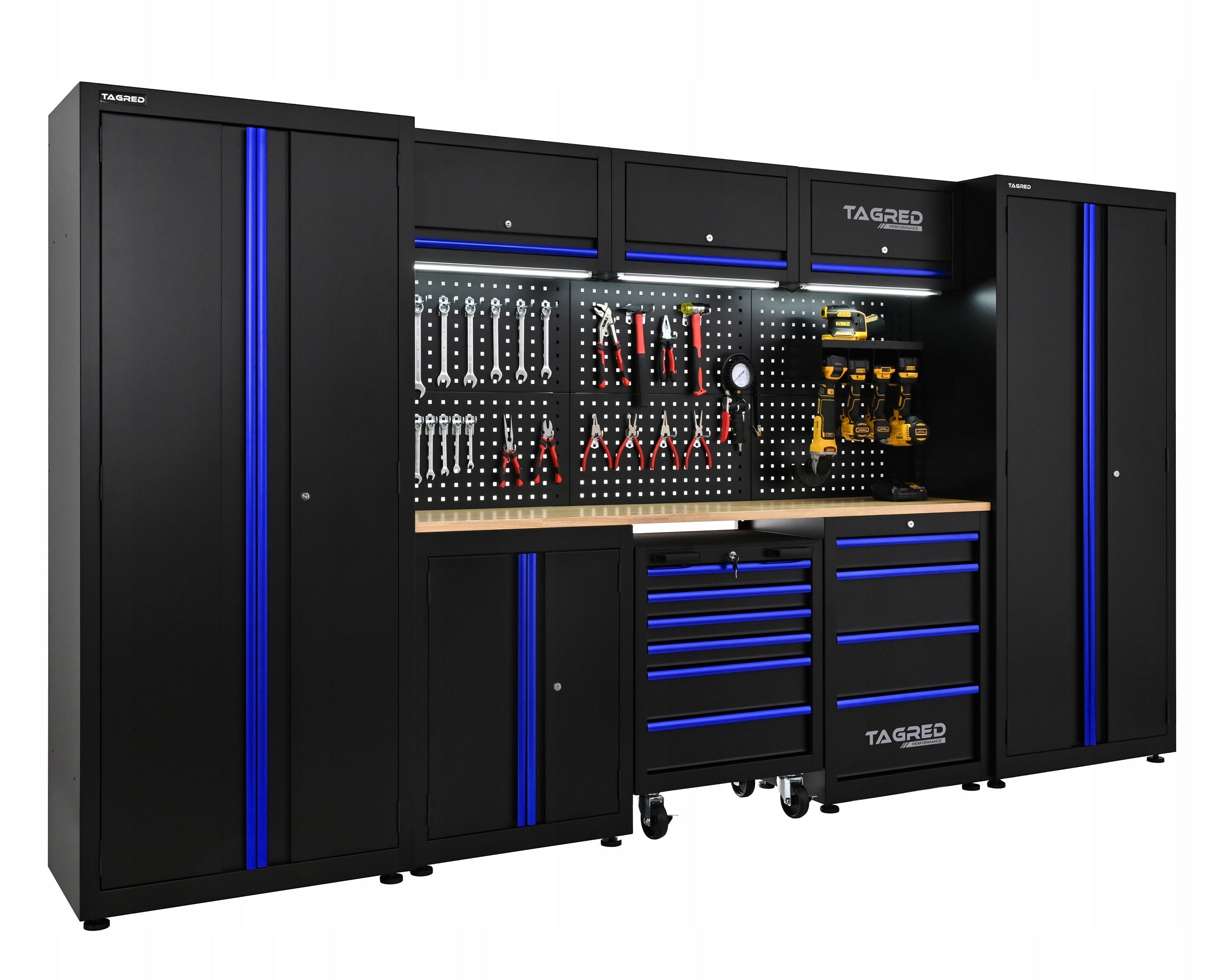 FURNITURE FOR WORKSHOP, GARAGE 8 MODULES 2X LED TOOL CABINET + SET Manufacturer code TA1928TA194H