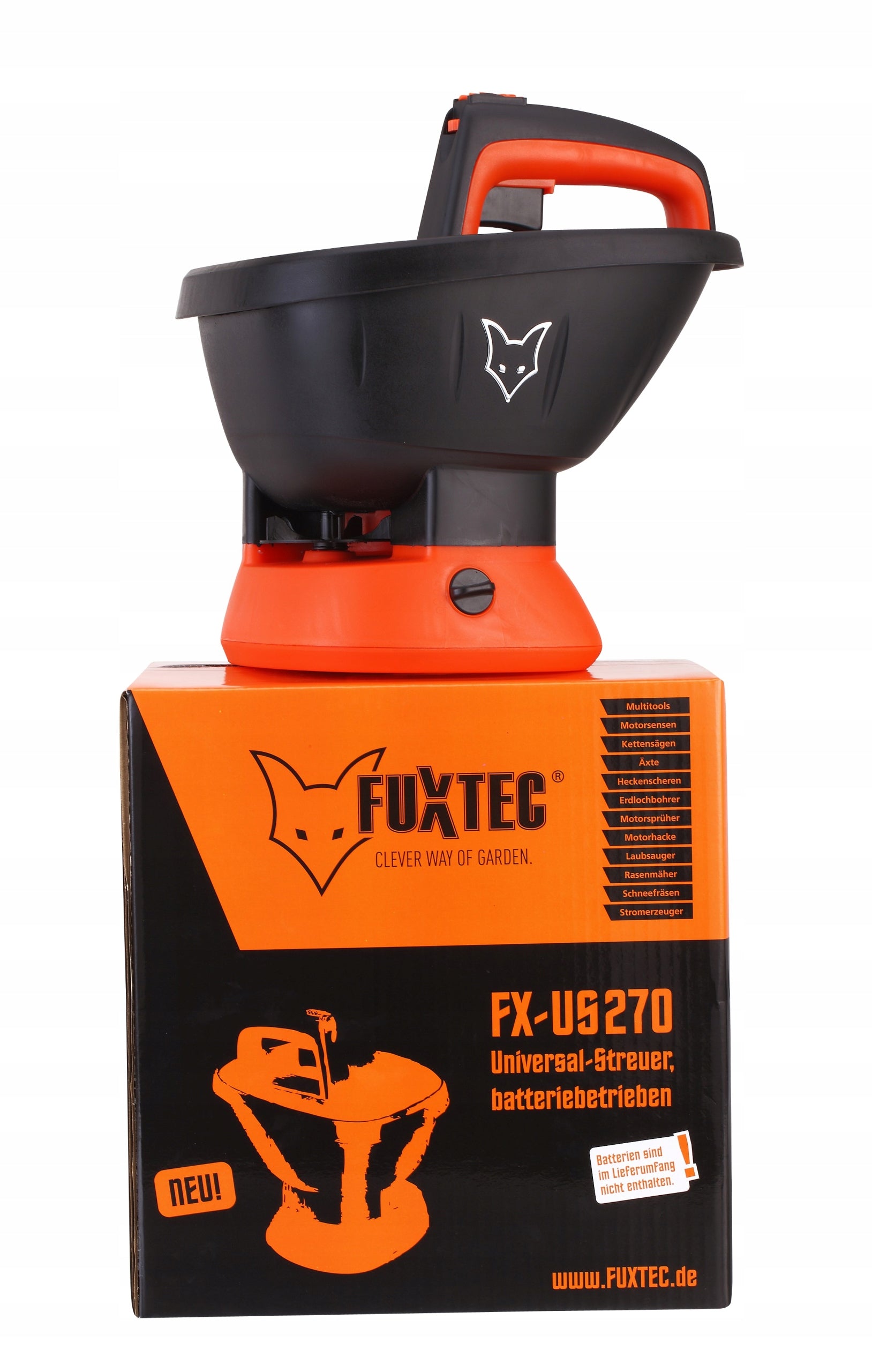 FUXTEC Fertilizer grass seed drill battery operated spreader Brand FUXTEC