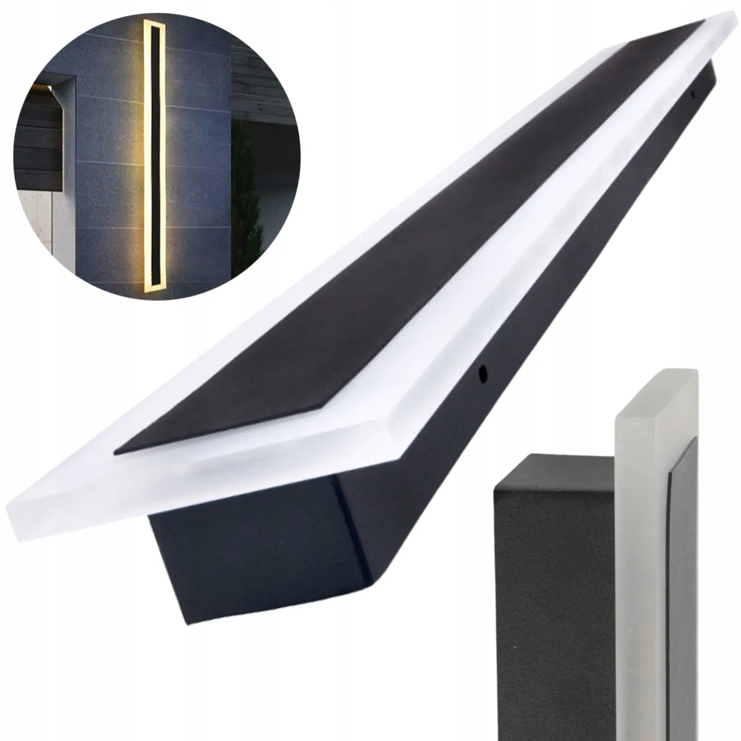 Facade Lamp Wall Lamp LED Strong 120cm 24W IP65 Black Modern Product weight with unit packaging 0.4 kg