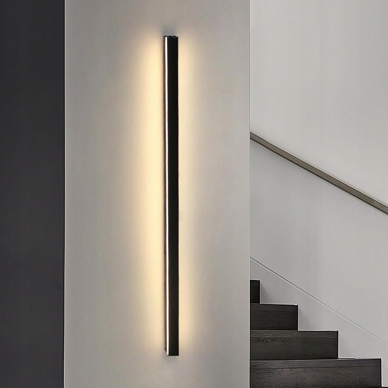 Facade wall lamp Outdoor garden wall lamp LED 30W= 100W 100 cm Color black