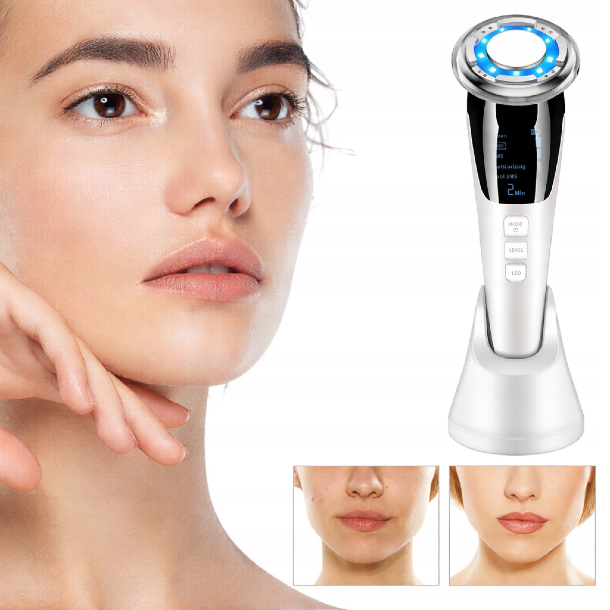 Face Massager EMS Ultrasound Photon Cryotherapy Mesotherapy Lifting 7in1 Medical device no