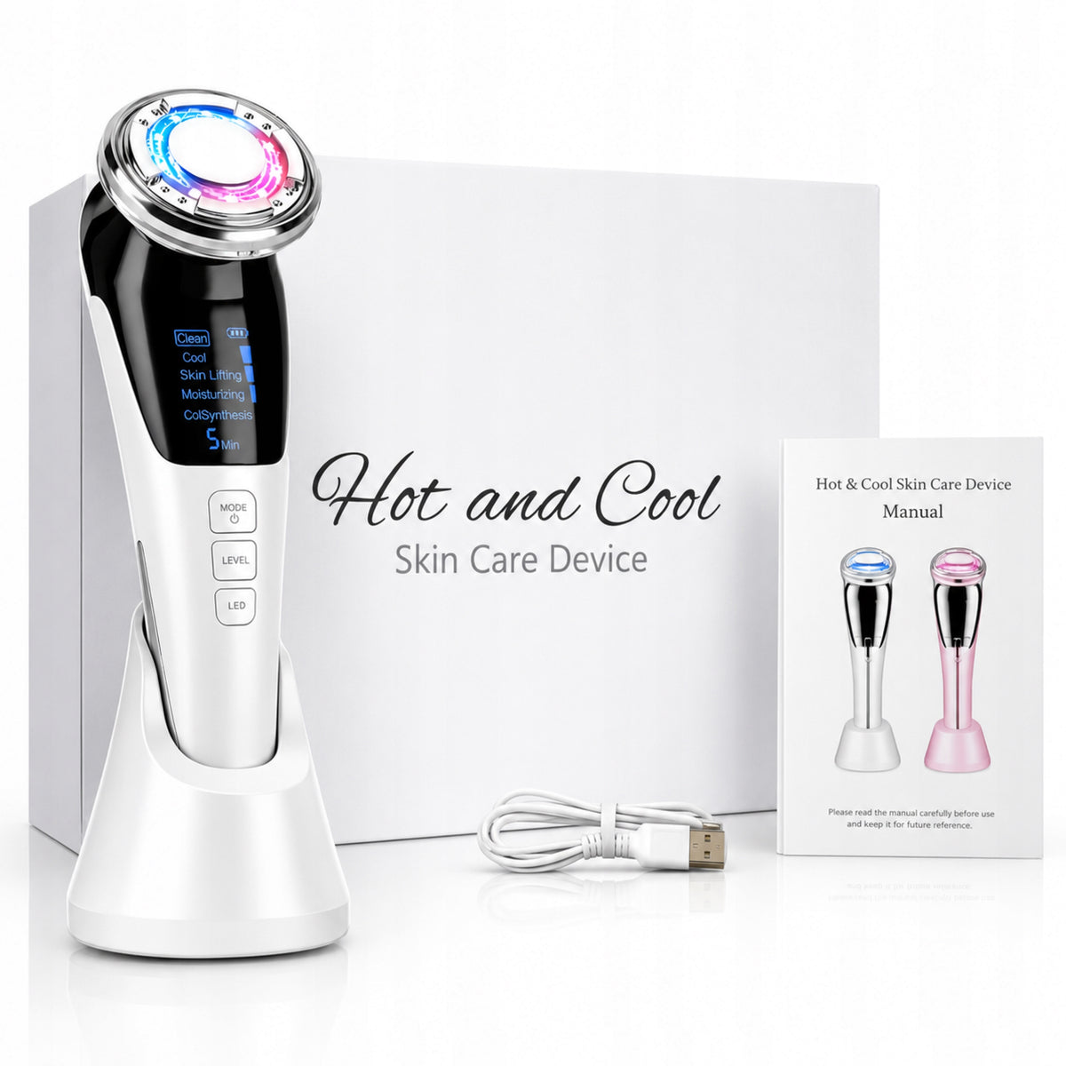 Face Massager EMS Ultrasound Photon Cryotherapy Mesotherapy Lifting 7in1