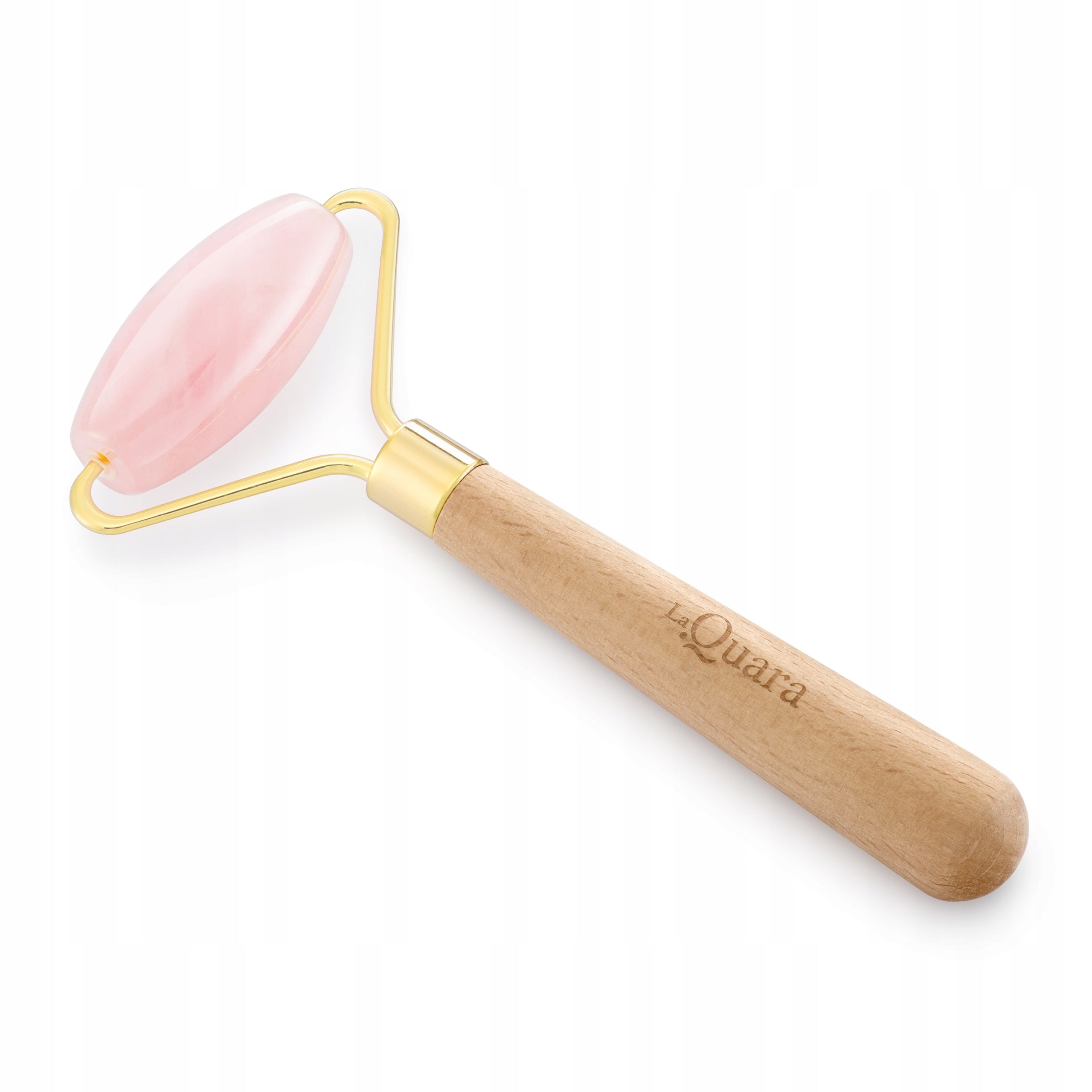 Face Massager Lymphatic Drainage Roller Quartz Pink Smooth LaQuara
