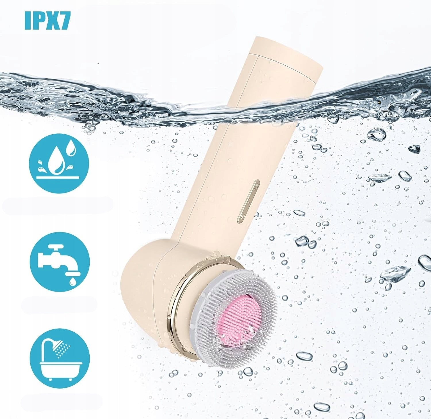 Face Wash Brush Electric Brush Set Beige Brand Carbon