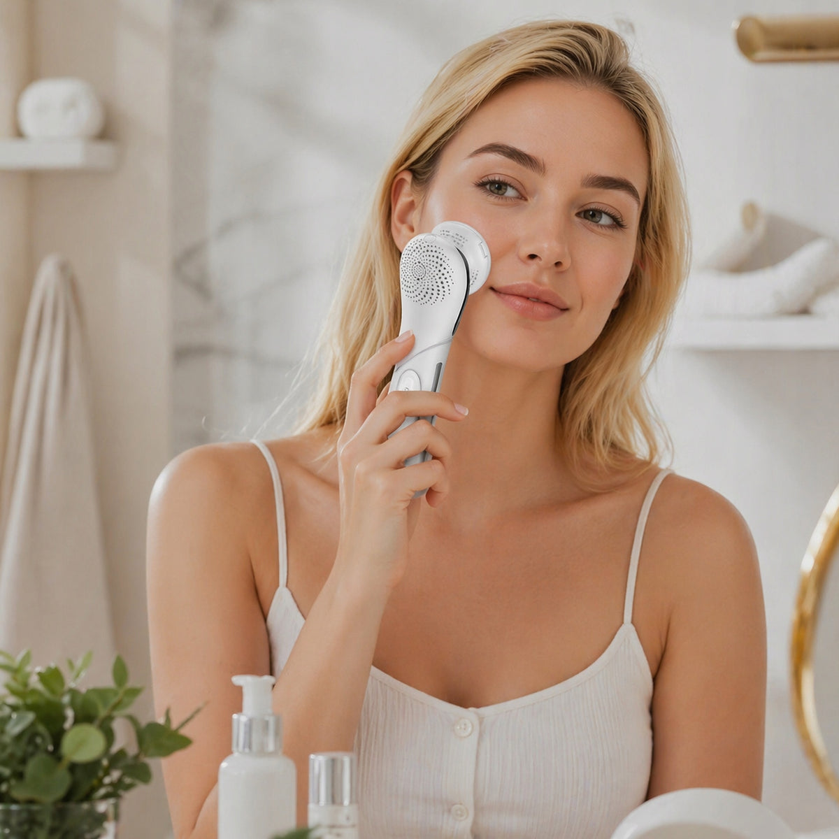 Face massager MAXGROOM 9in1 EMS LED iontophoresis mesotherapy heat cool Packaging status original