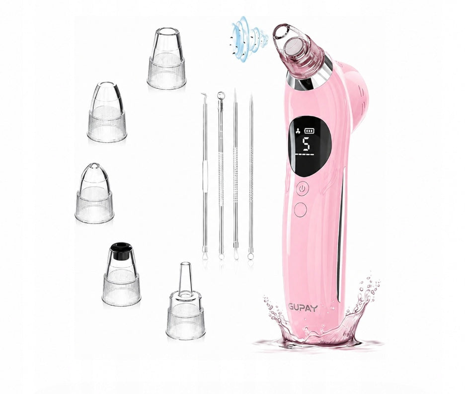 Facial Pore Vacuum Cleaner for Blackheads 5 Levels of Suction Pink