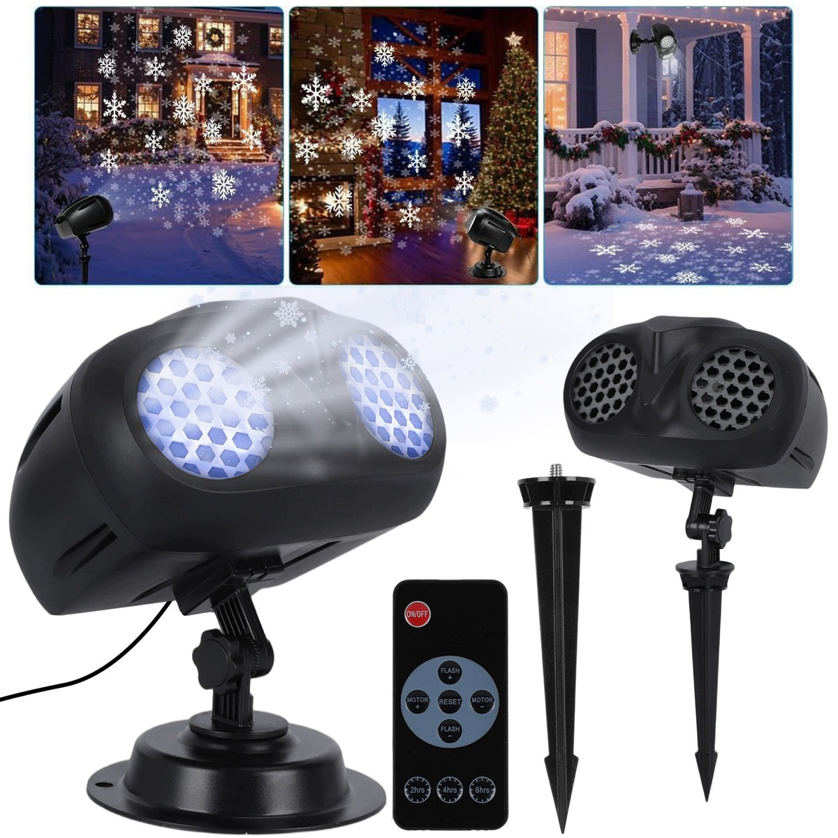 Falling Snow Projector, Christmas Snowflake LED Projector