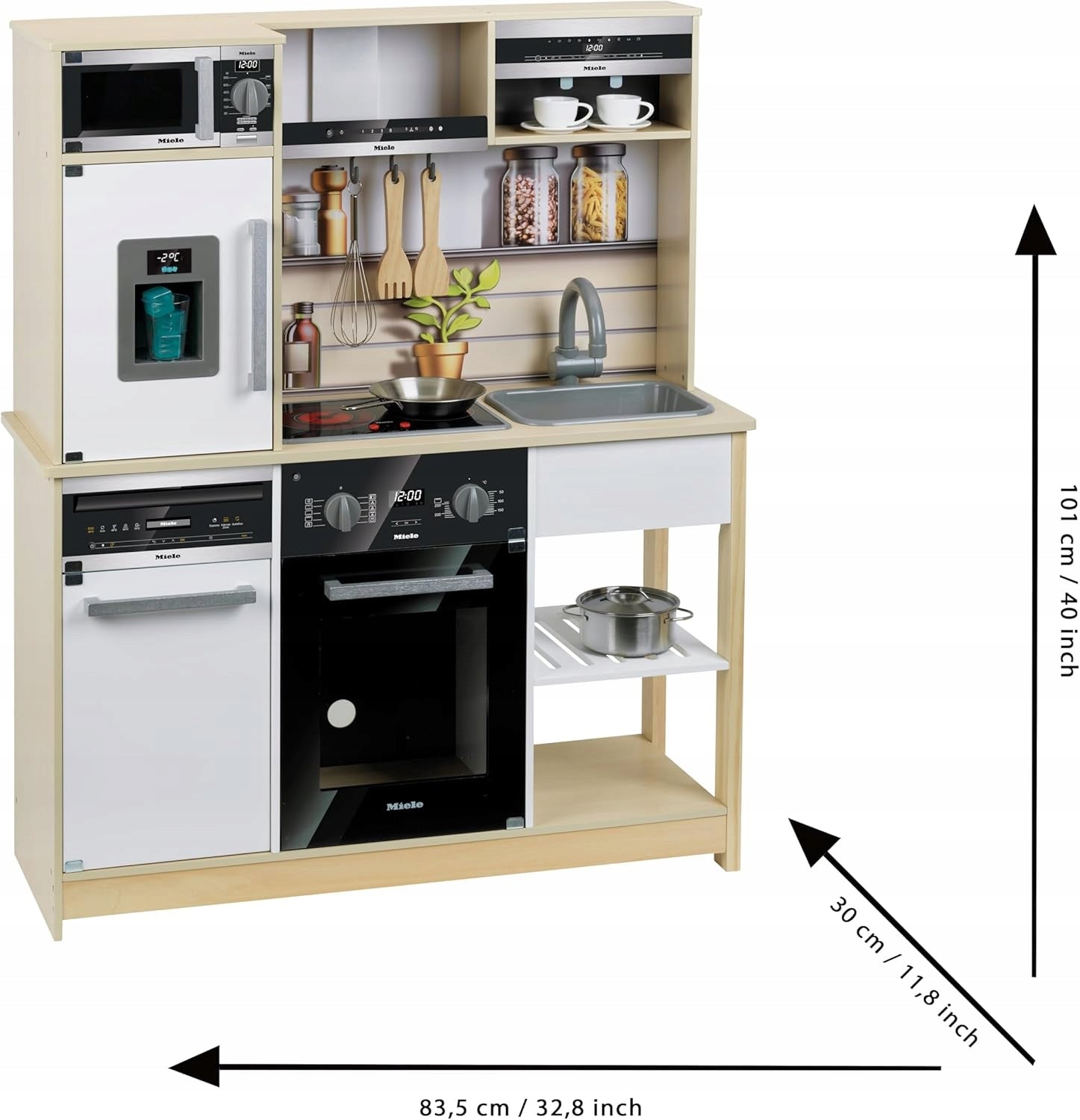 Family Large Wooden Kitchen for Children 101 cm Accessories Theo Miele Manufacturer code 7188