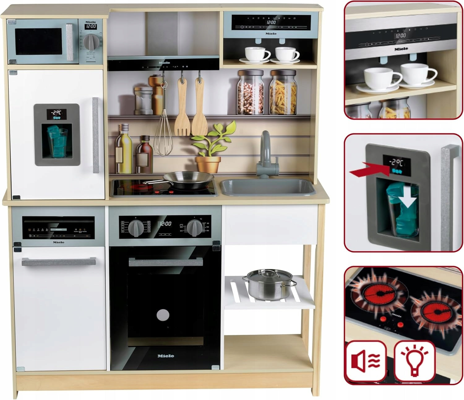 Family Large Wooden Kitchen for Children 101 cm Accessories Theo Miele