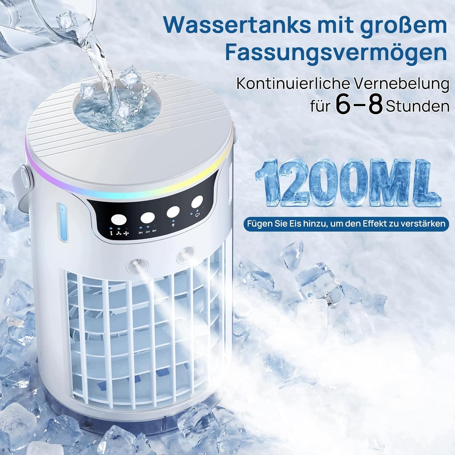 Fan Air Conditioner Portable USB 4in1 with Mist Tank 1,2L TT-20 Manufacturer code B0H459WT98