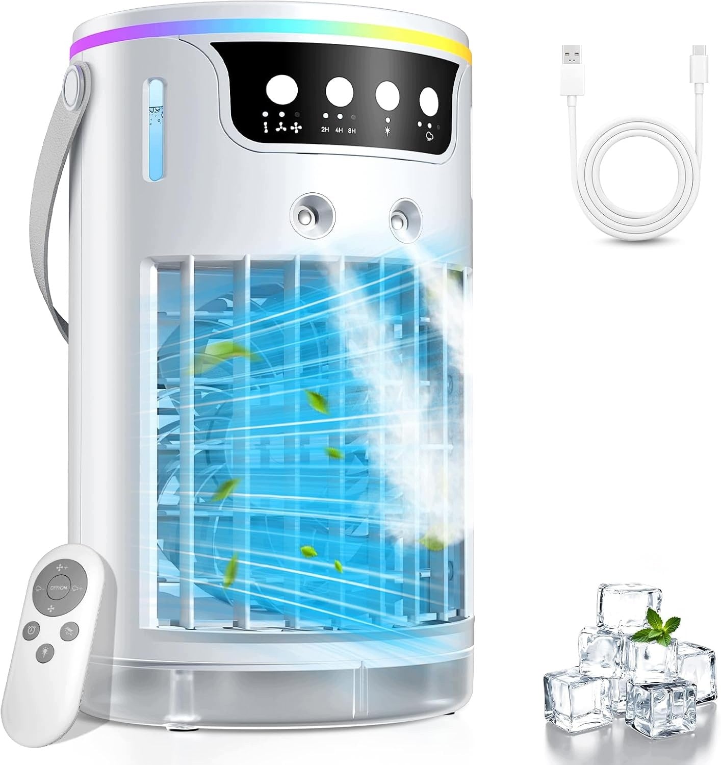 Fan Air Conditioner Portable USB 4in1 with Mist Tank 1,2L TT-20