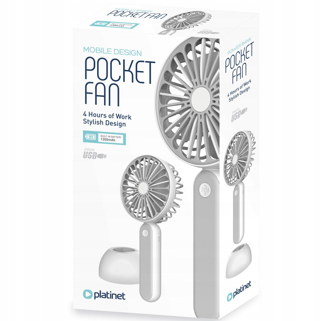 Fan Mini Windmill Portable White Pocket Handheld USB Brand PLATINET
