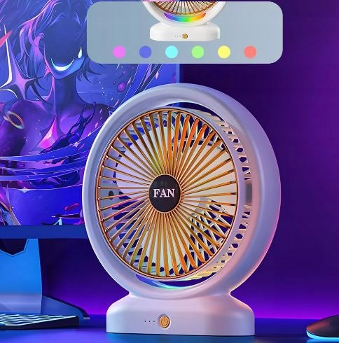 Fan Windmill Desk USB LED Backlight with RGB Rechargeable Battery EAN (GTIN) 5902270790795