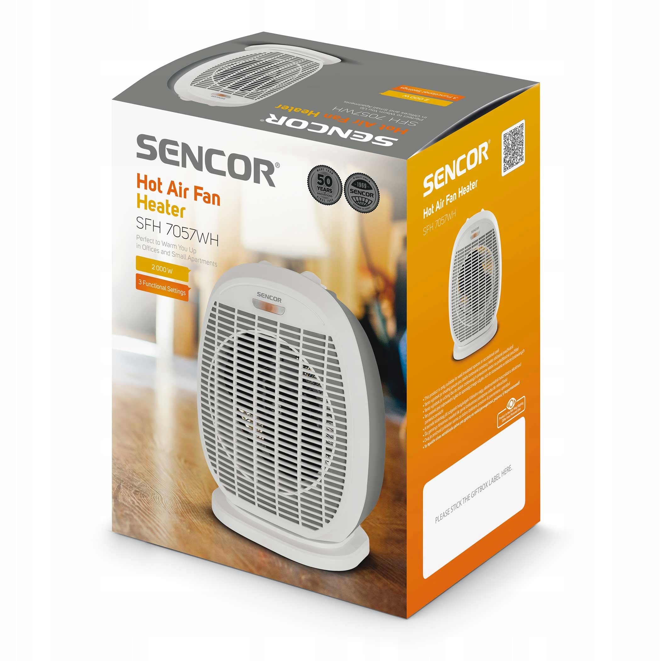 Fan heater Sencor SFH 7057WH 2000W fan heater thermostat EAN (GTIN) 8590669297443