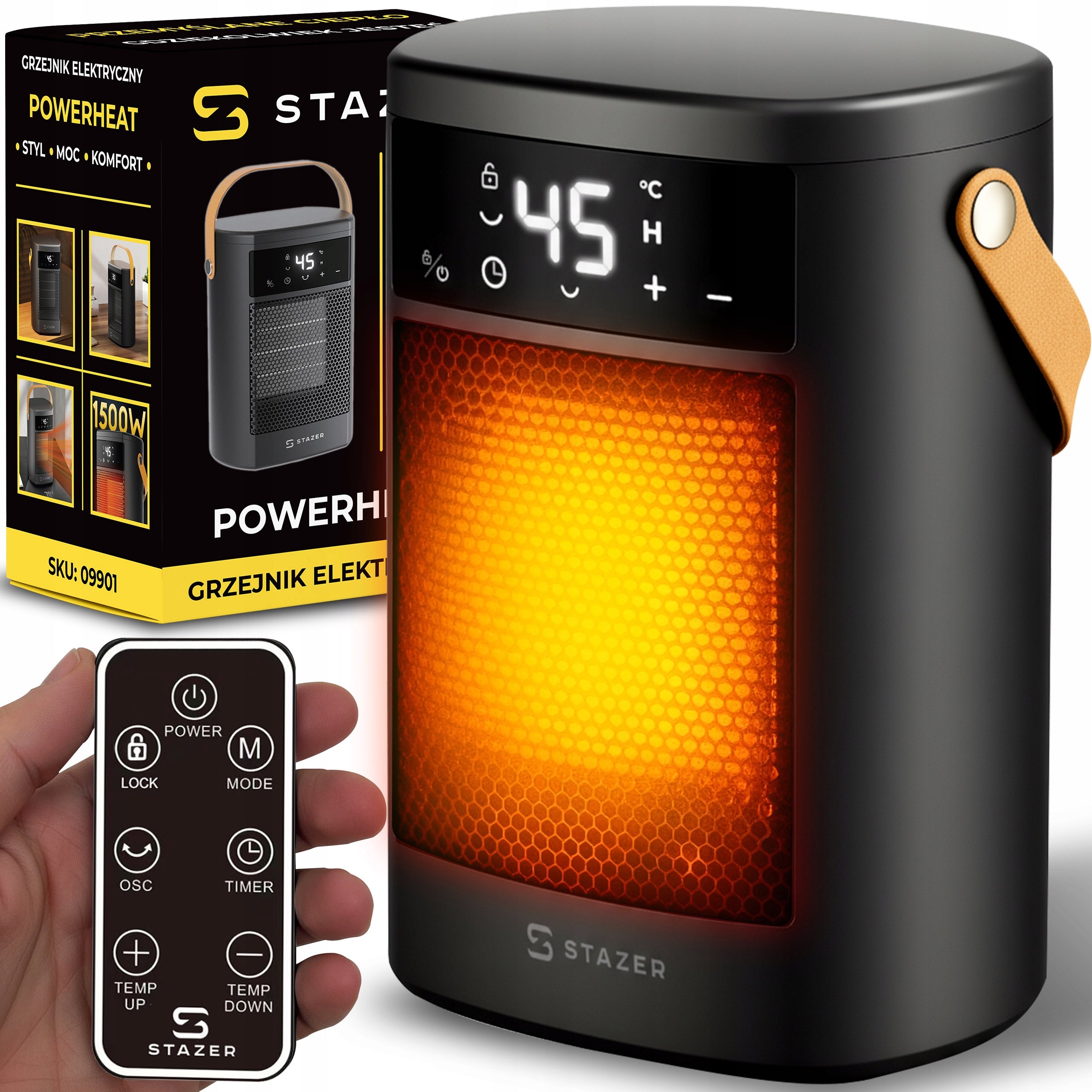 Fan heater electric heater silent heater timer remote control