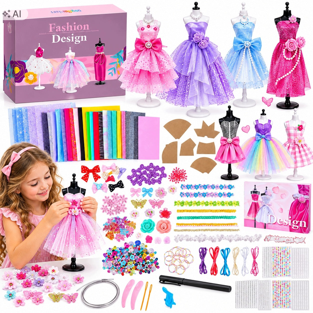 Fashion Design Studio Designer Creative Sewing Doll Set 800el