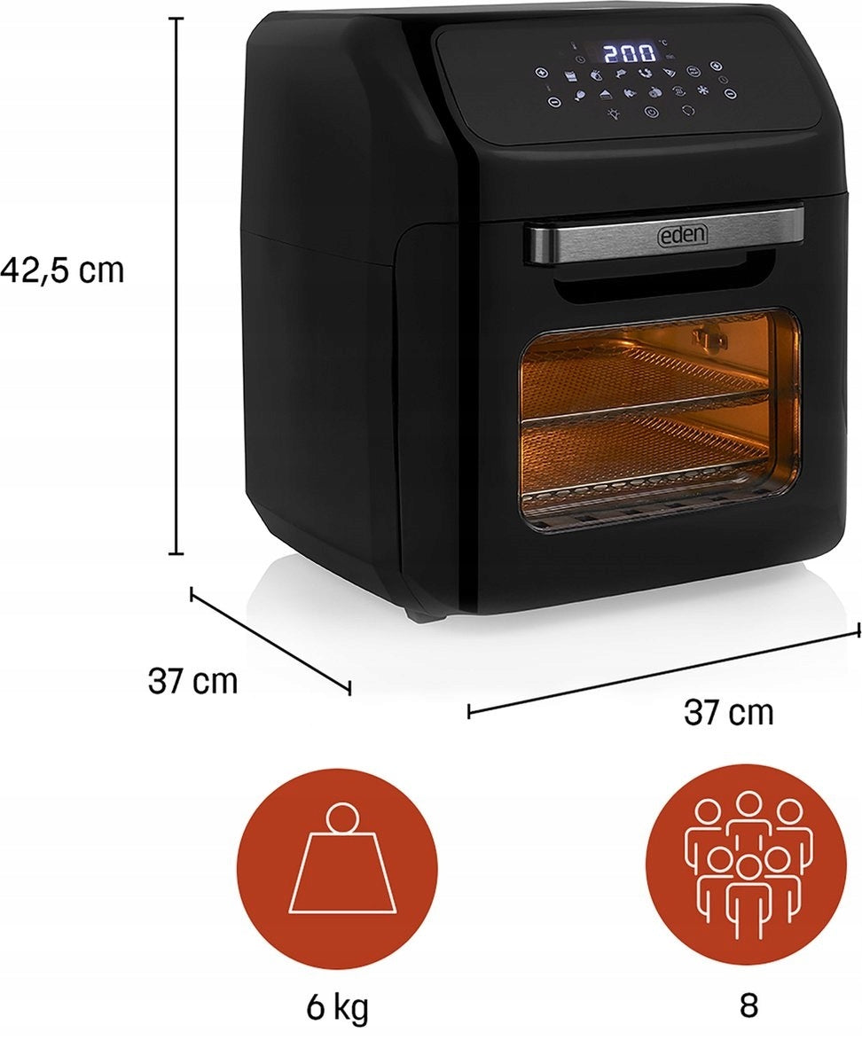 Fat Free 12L DIGITAL AIR FRYER 10 x AIRFRYER OVEN ROTISSERIE Manufacturer code ED-7017