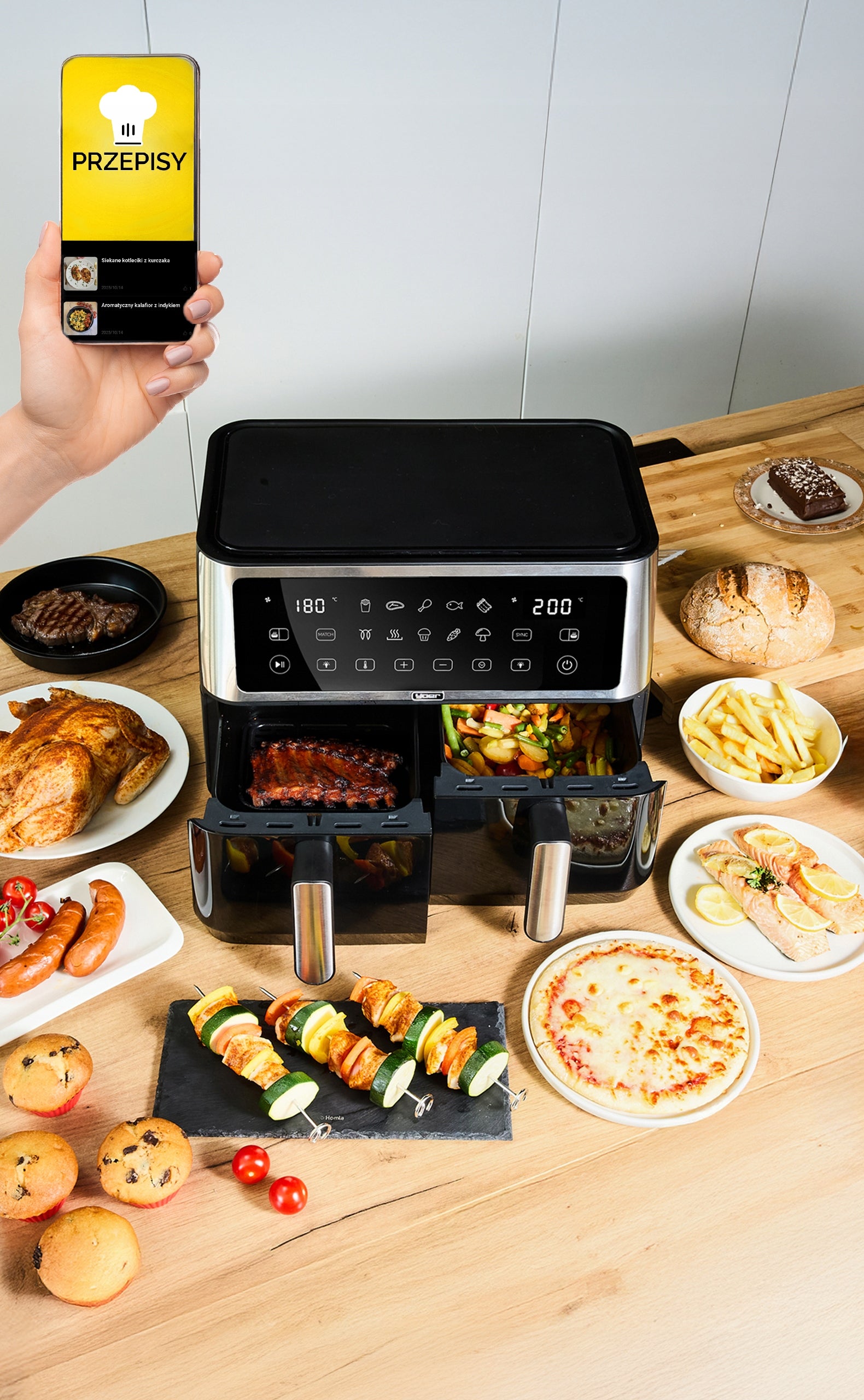 Fat Free Air Fryer 10L Air Fryer Yoer 2850W 10 programs Packaging status original