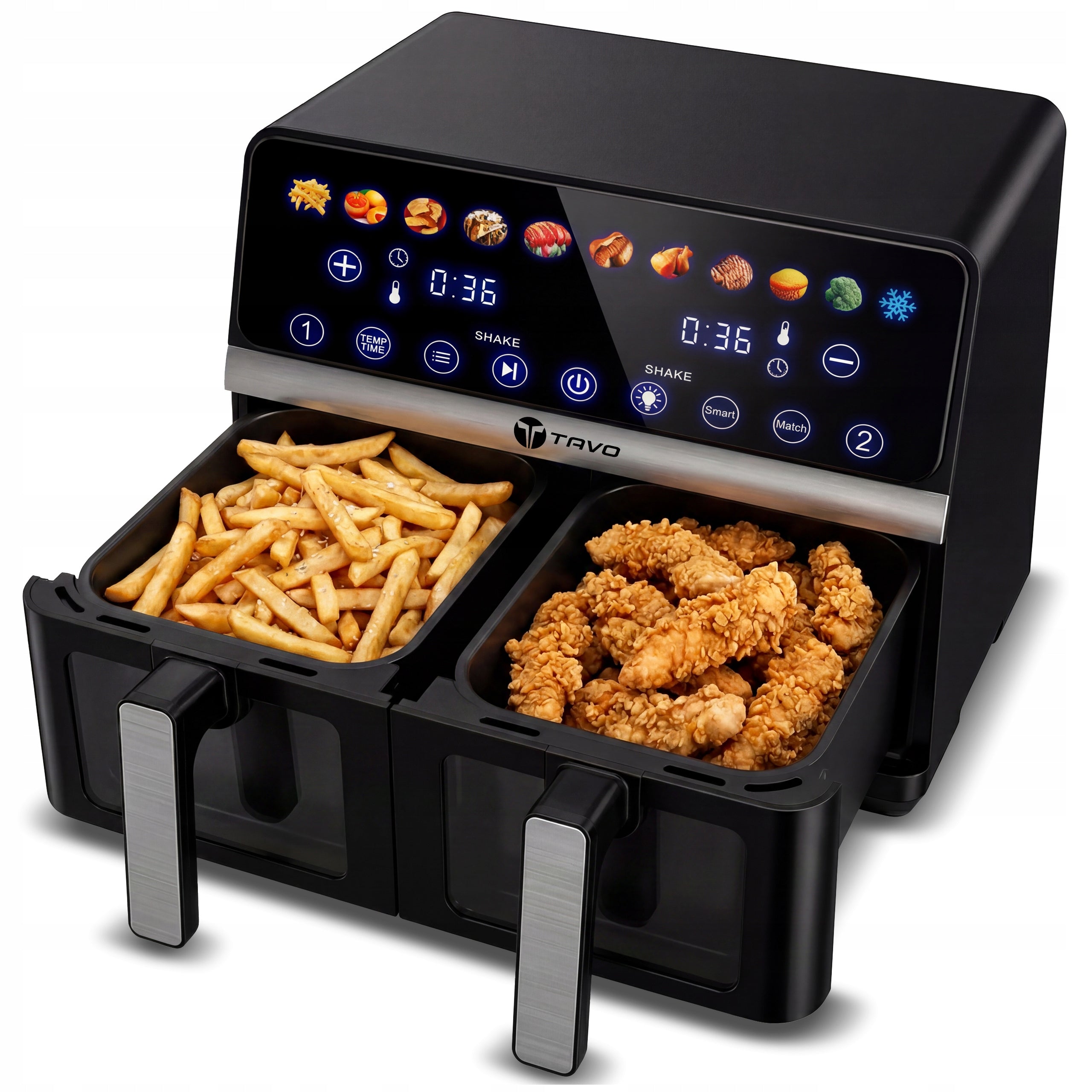 Fat Free Air Fryer 11L 3300W Two Chamber Fryer Tray
