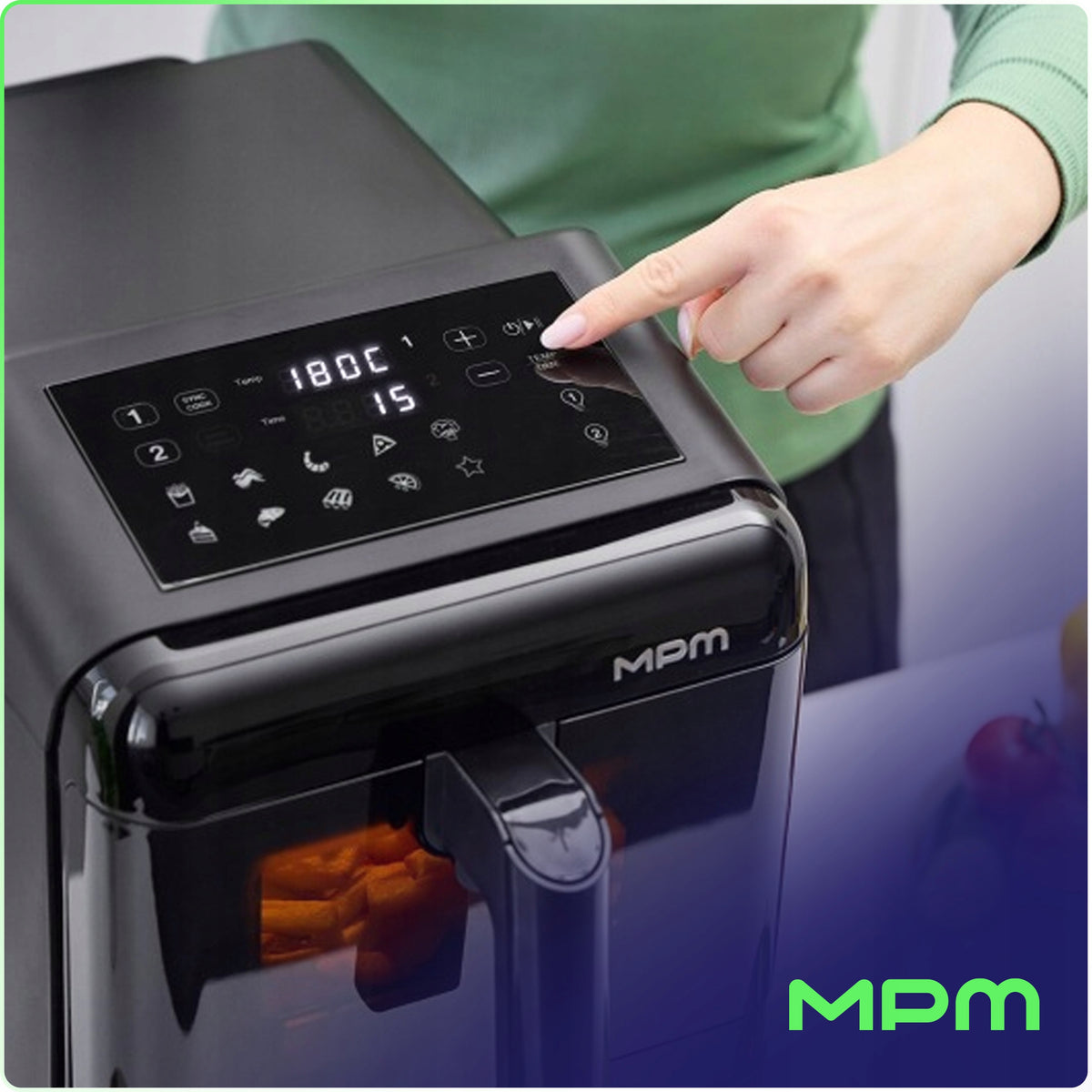 Fat Free Air Fryer Large Double 12l MPM MFR-13 3000W Packaging status original