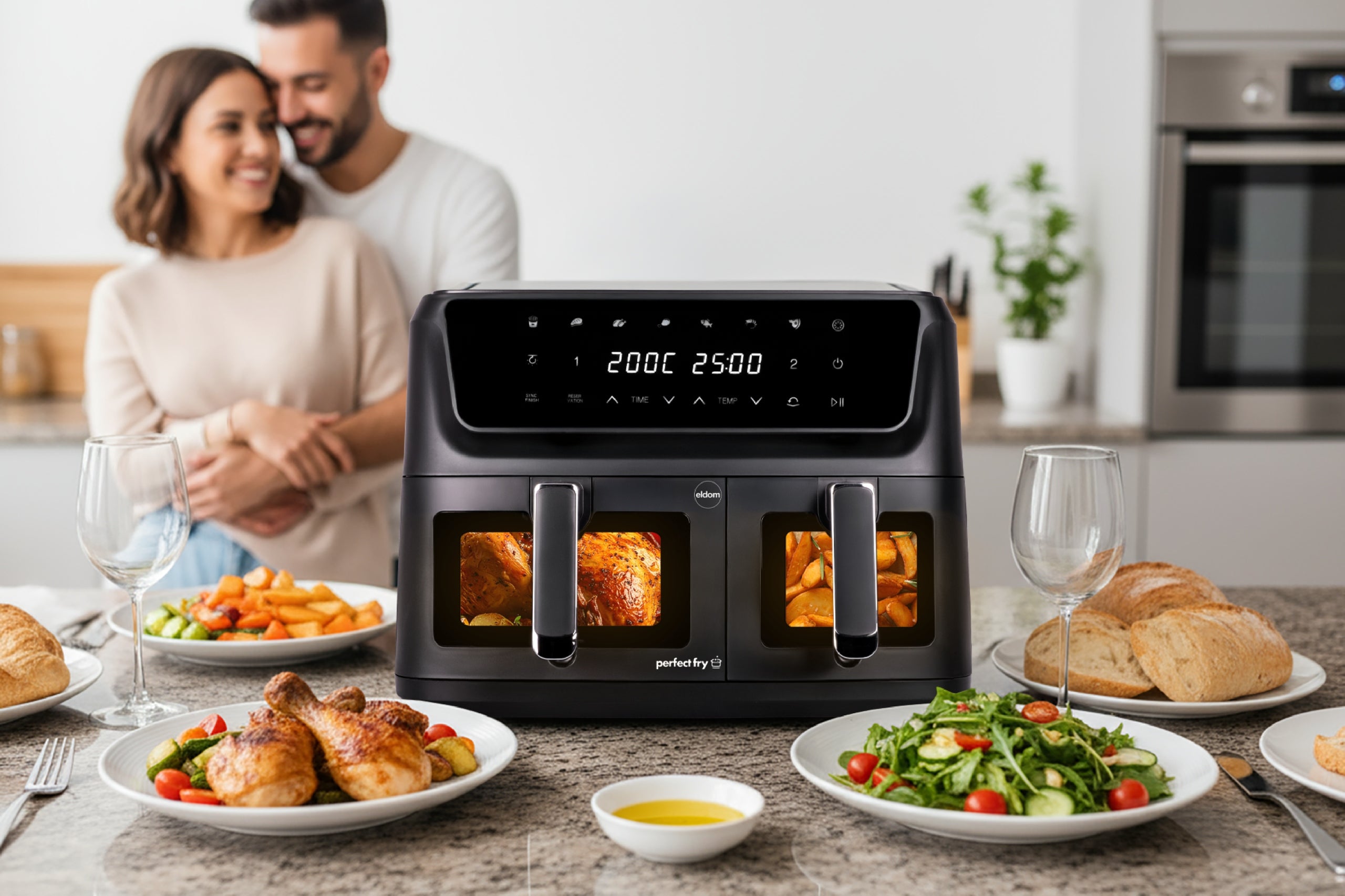 Fat Free Fryer 11L AIRFRYER 2700W Eldom FR220 LARGE DOUBLE Packaging status original