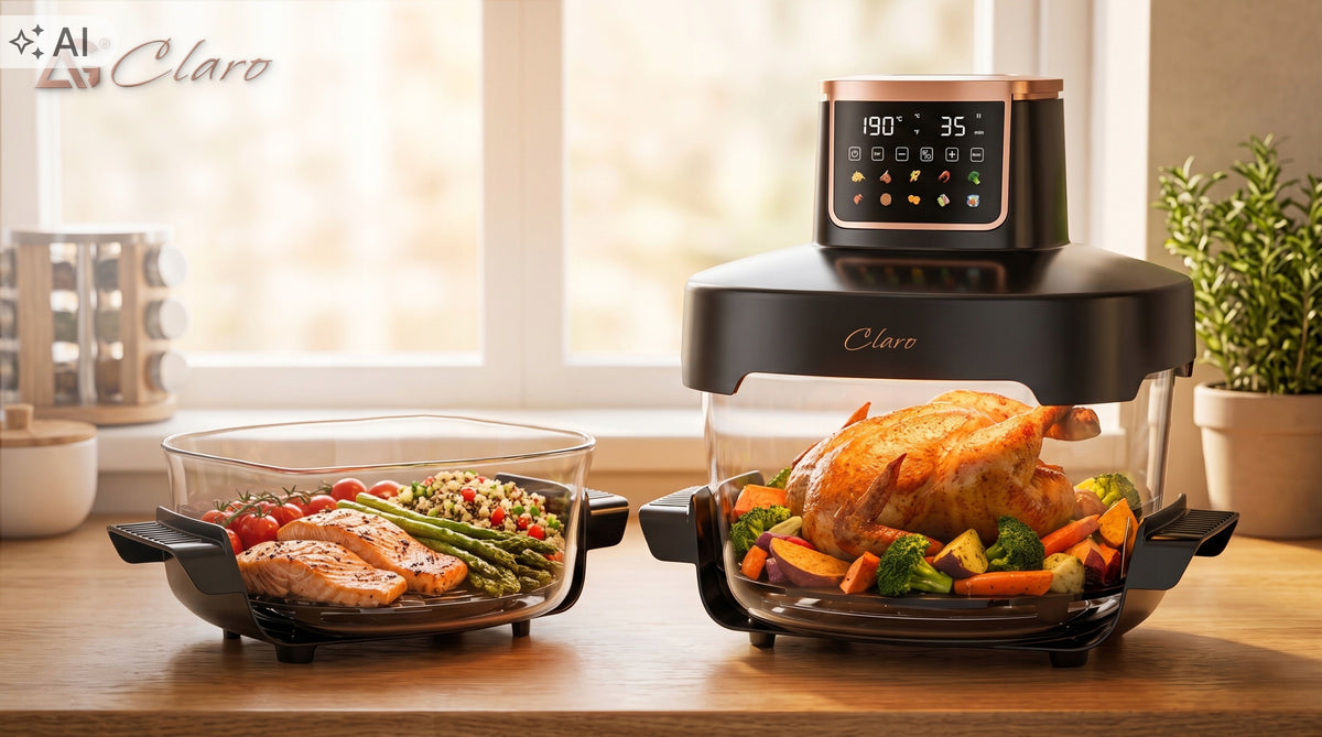Fat Free Fryer 1800W Air Fryer 12 programs 2 GLASS BOWLS 6L+4L Packaging status original