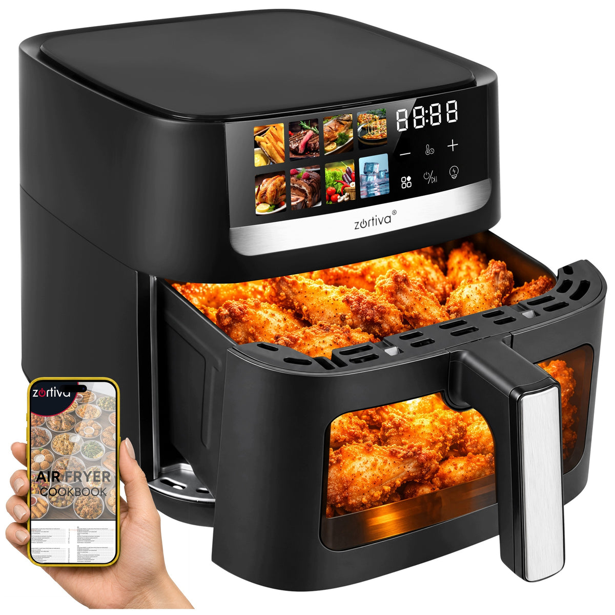 Fat Free Fryer 8L AIR FRYER 8 Programs LED Fryer Large XXL