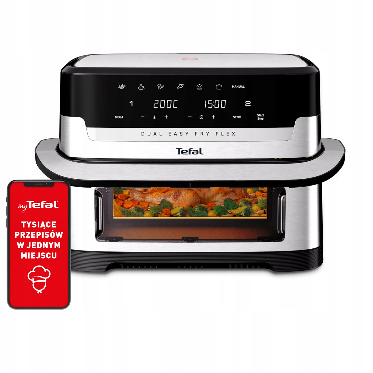 Fat Free Fryer Grill TEFAL EY922D 2700W 9l Air Fryer