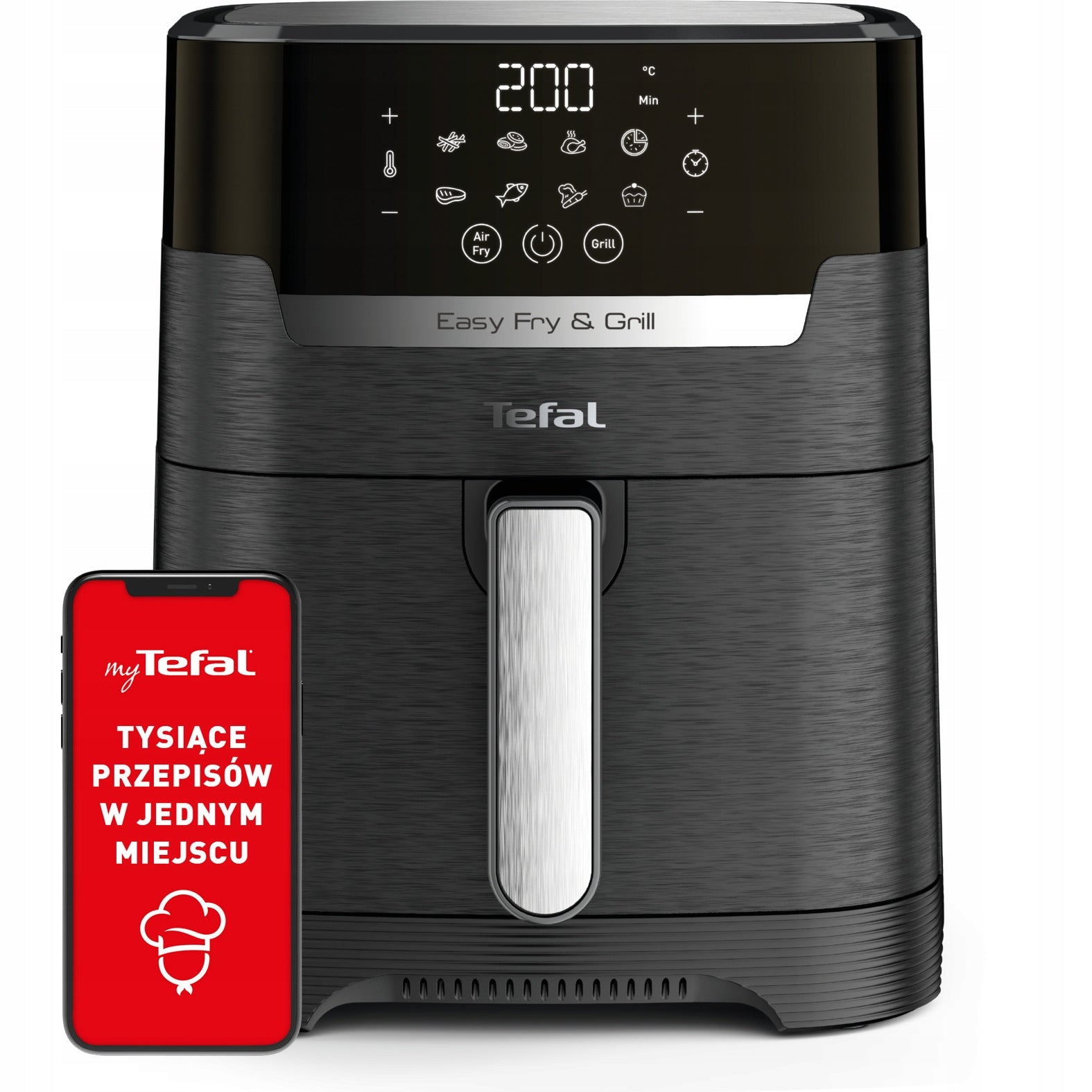 Fat Free Fryer TEFAL EY505 Grill 2in1 Air Fryer