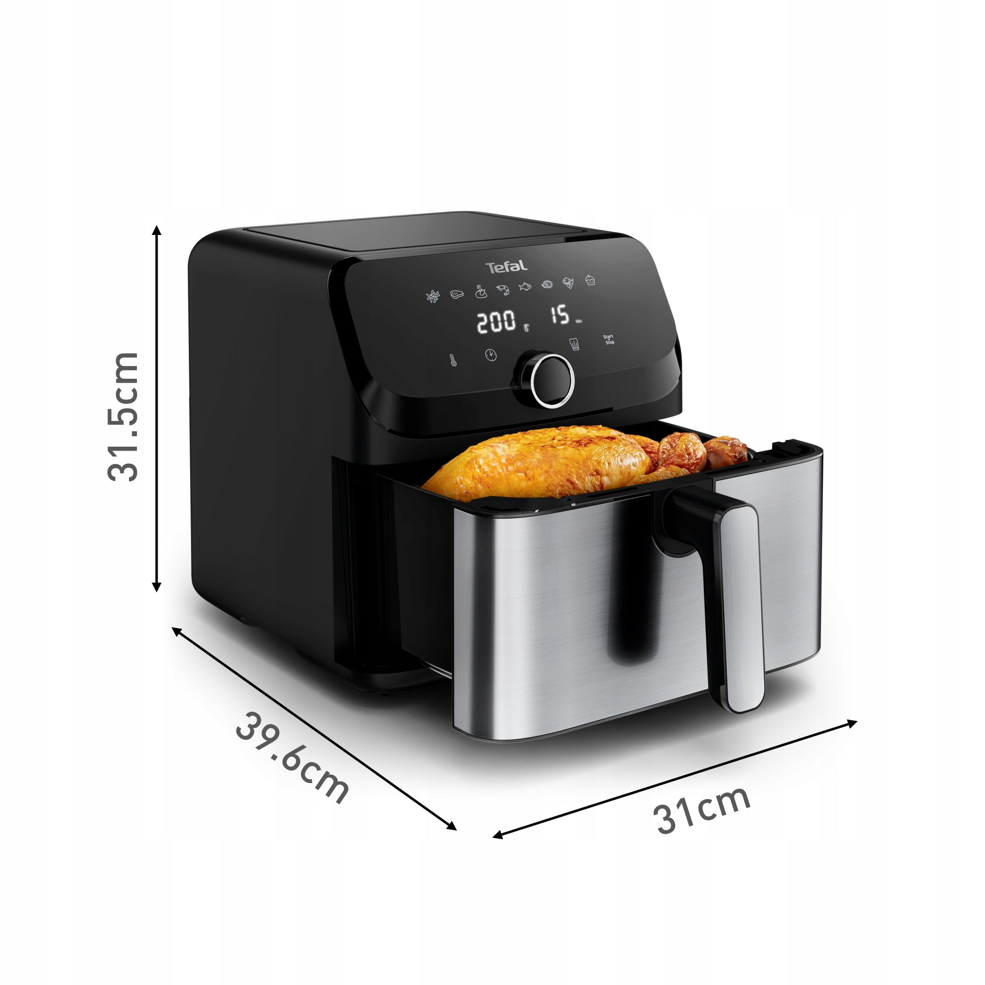 Fat Free Fryer TEFAL EY855D10 Air Fryer AIR FRYER 7,5l Large XL Brand Tefal