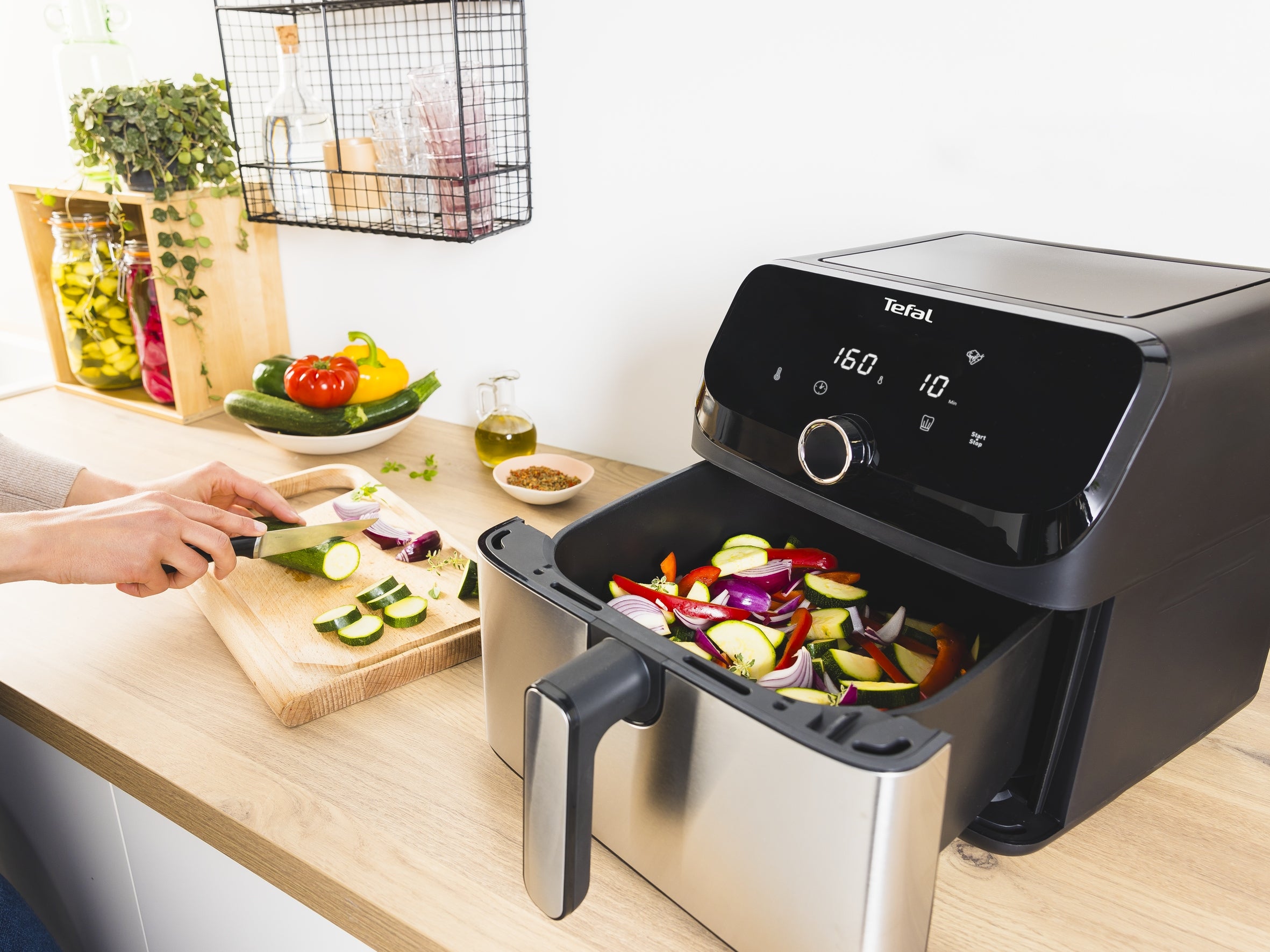 Fat Free Fryer TEFAL EY855D10 Air Fryer AIR FRYER 7,5l Large XL Dominant color black