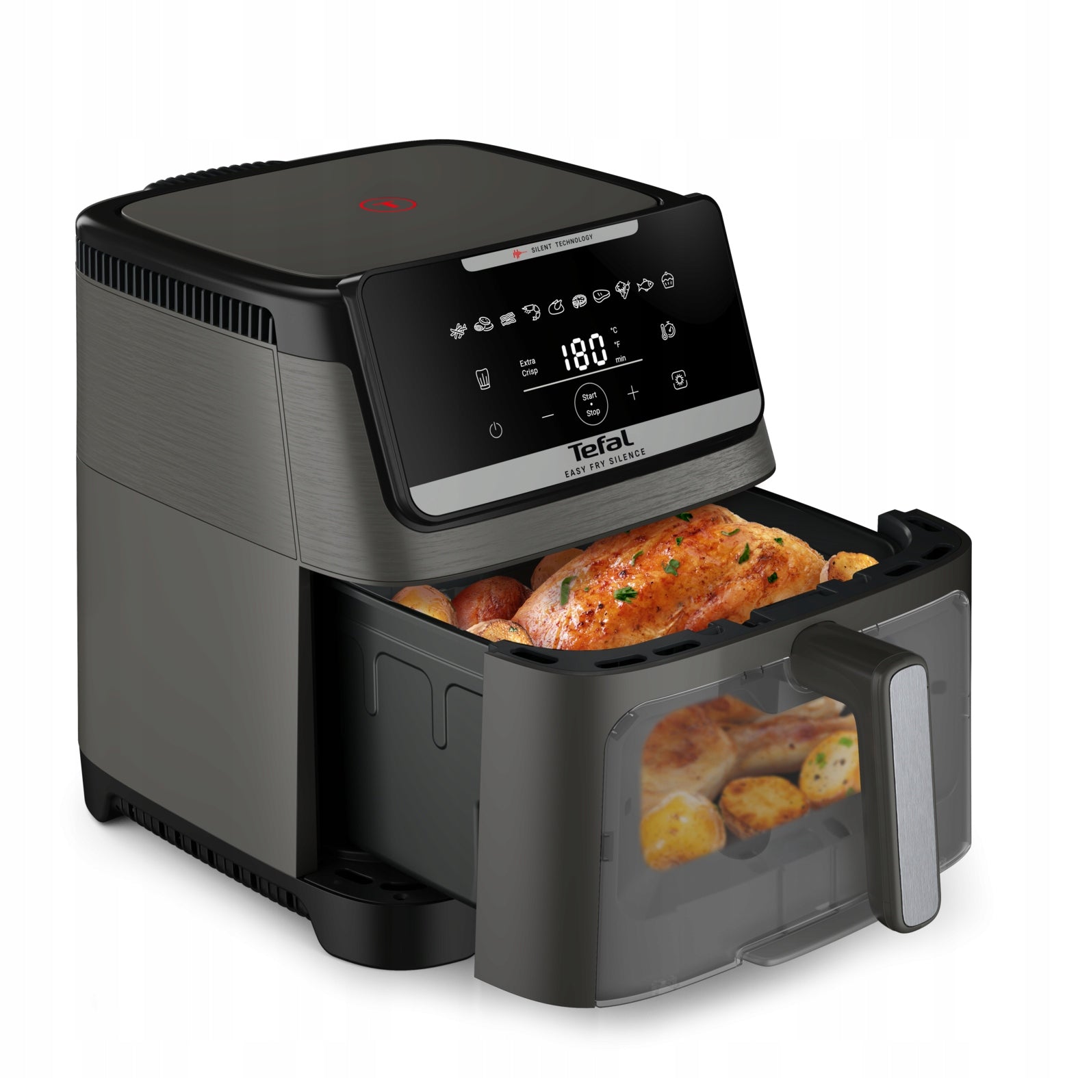 Fat Free Fryer TEFAL Easy Fry Silence EY846HE 7l 1800W Air Fryer Brand Tefal