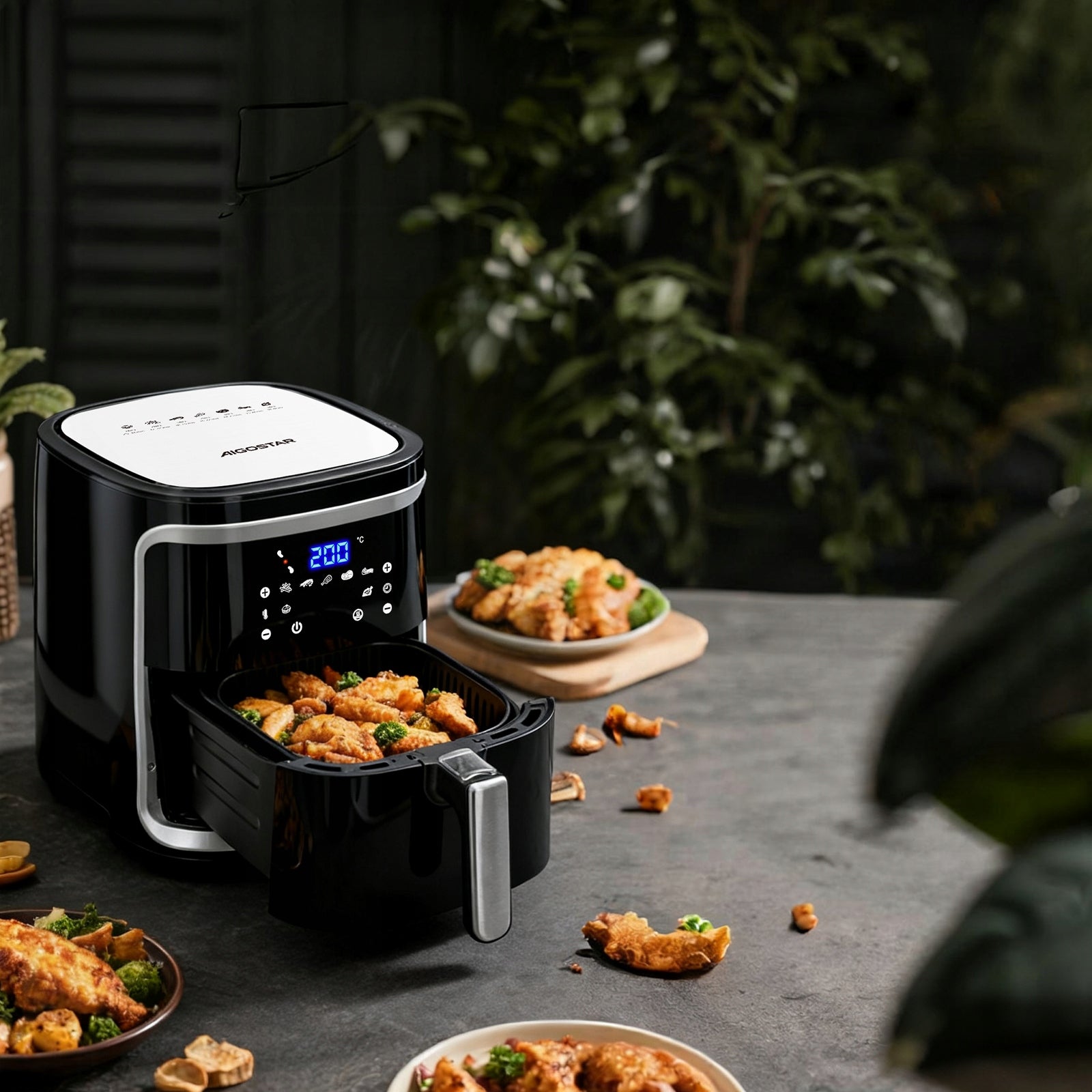 Fat Free XXL Aigostar Cube Air Fryer 1900W 7L Type fat-free
