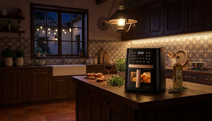 Fat-free air fryer 2000W | Air Fryer | 14 programs 8L XXL + TRAY Bowl volume 8 l