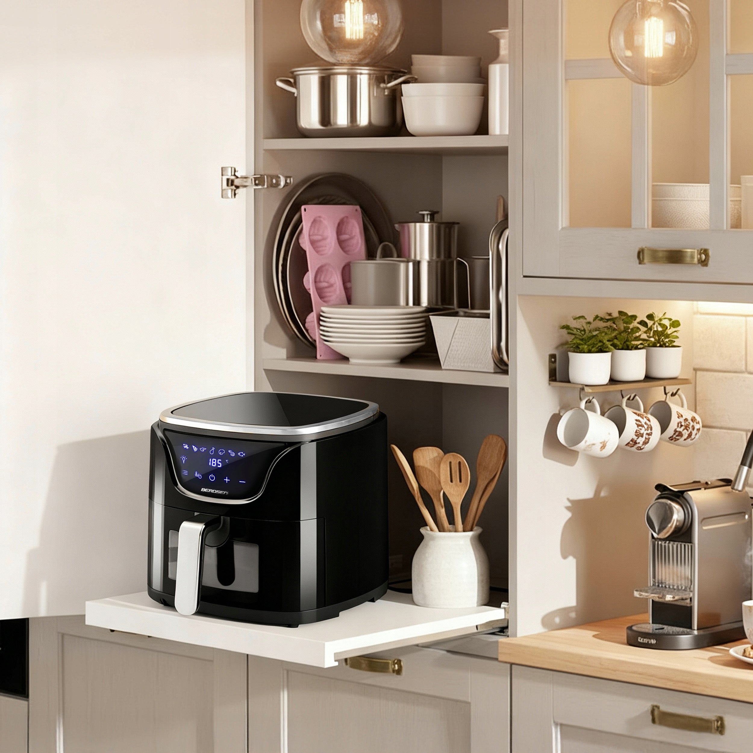 Fat-free air fryer Air Fryer 5L Berdsen 1500W Bowl volume 5 l