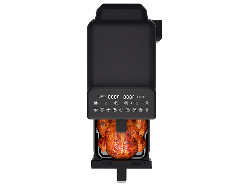 Fat-free air fryer LAFE Dual Fry 10L Two chambers 40-200*C 2460W Dominant color black