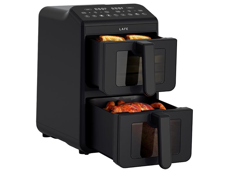 Fat-free air fryer LAFE Dual Fry 10L Two chambers 40-200*C 2460W