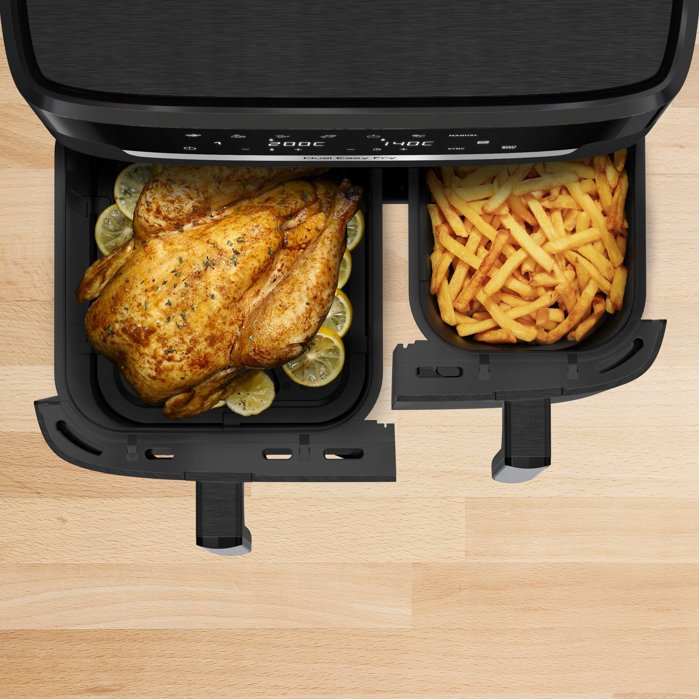 Fat-free air fryer TEFAL EY9428E XXL 11l 2700W two-chamber Air Fryer Dominant color black