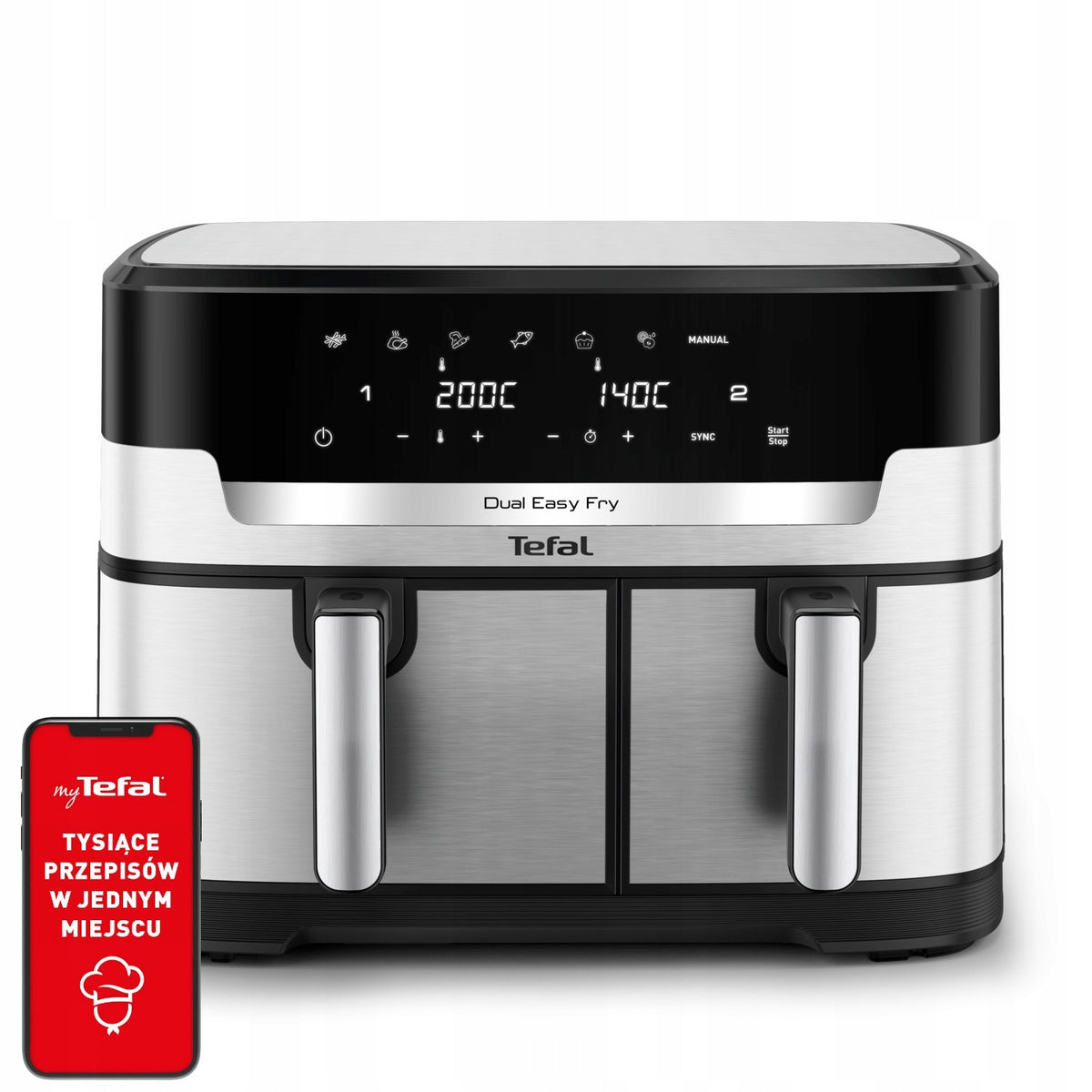 Fat-free air fryer TEFAL EY942DE0 XXL 11l 2700W two-chamber AirFryer