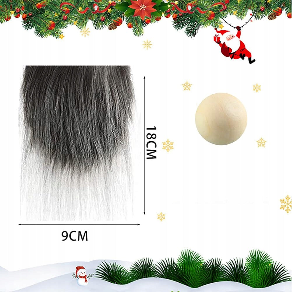 Faux Fur Fabric Gnome Beard Fabric Patches Wooden Balls Brand no brand