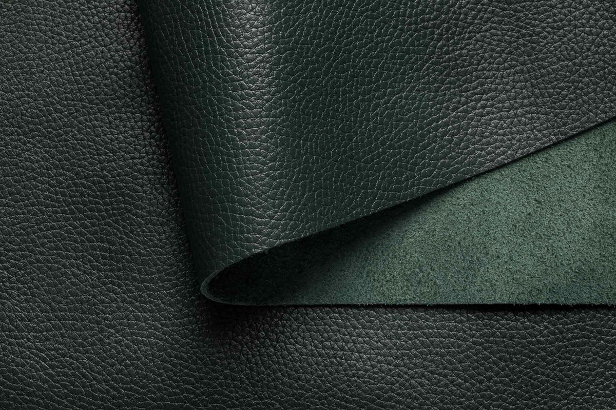 Faux Leather Natural Dark Green Peas/Dollaro