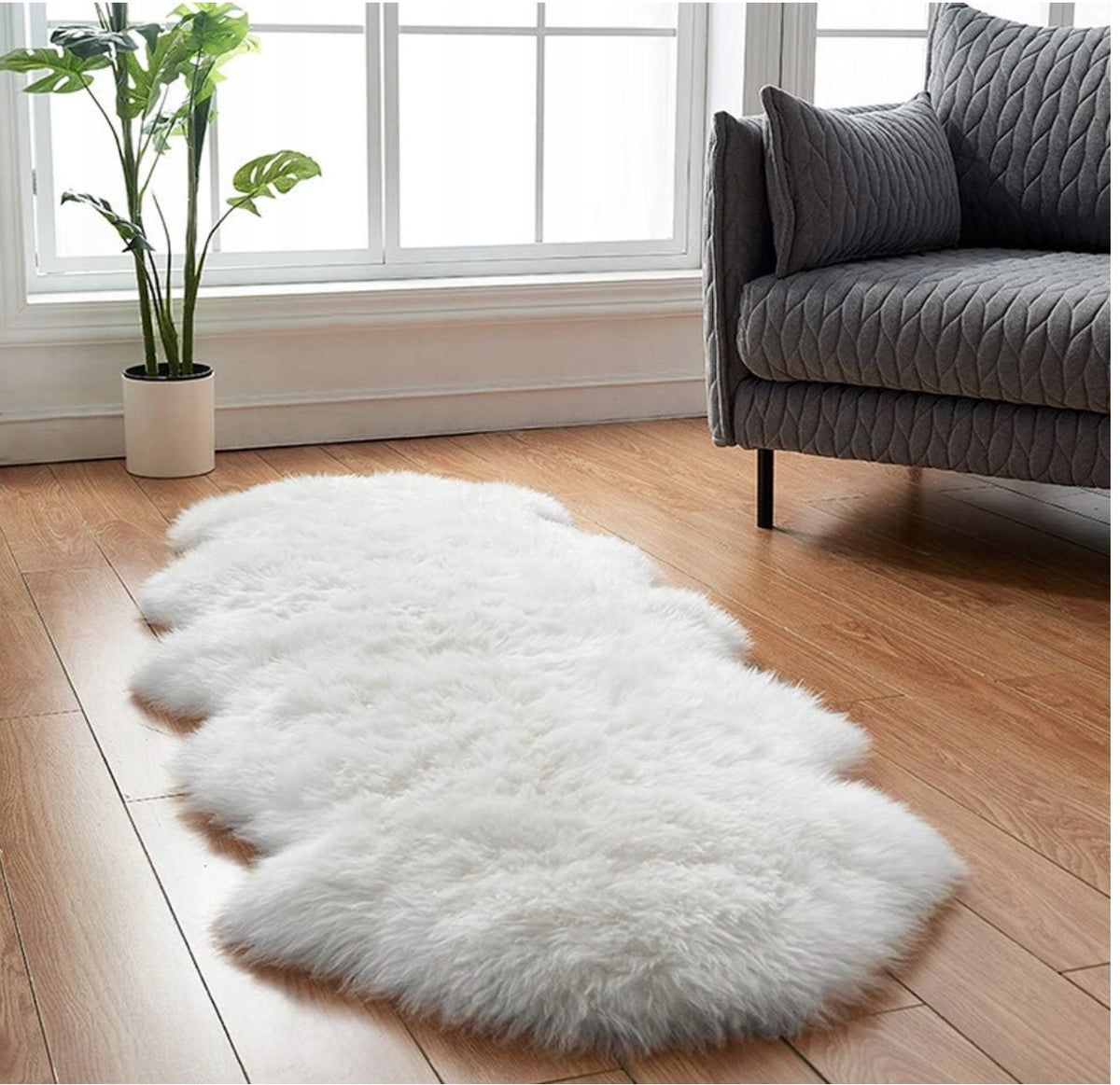 Faux Sheepskin Carpet Color white