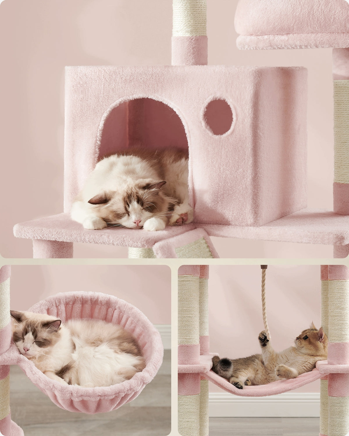 Feandrea Cat scratcher with cottage large 5-level 203.5 cm pink Manufacturer code PCT190P01V1