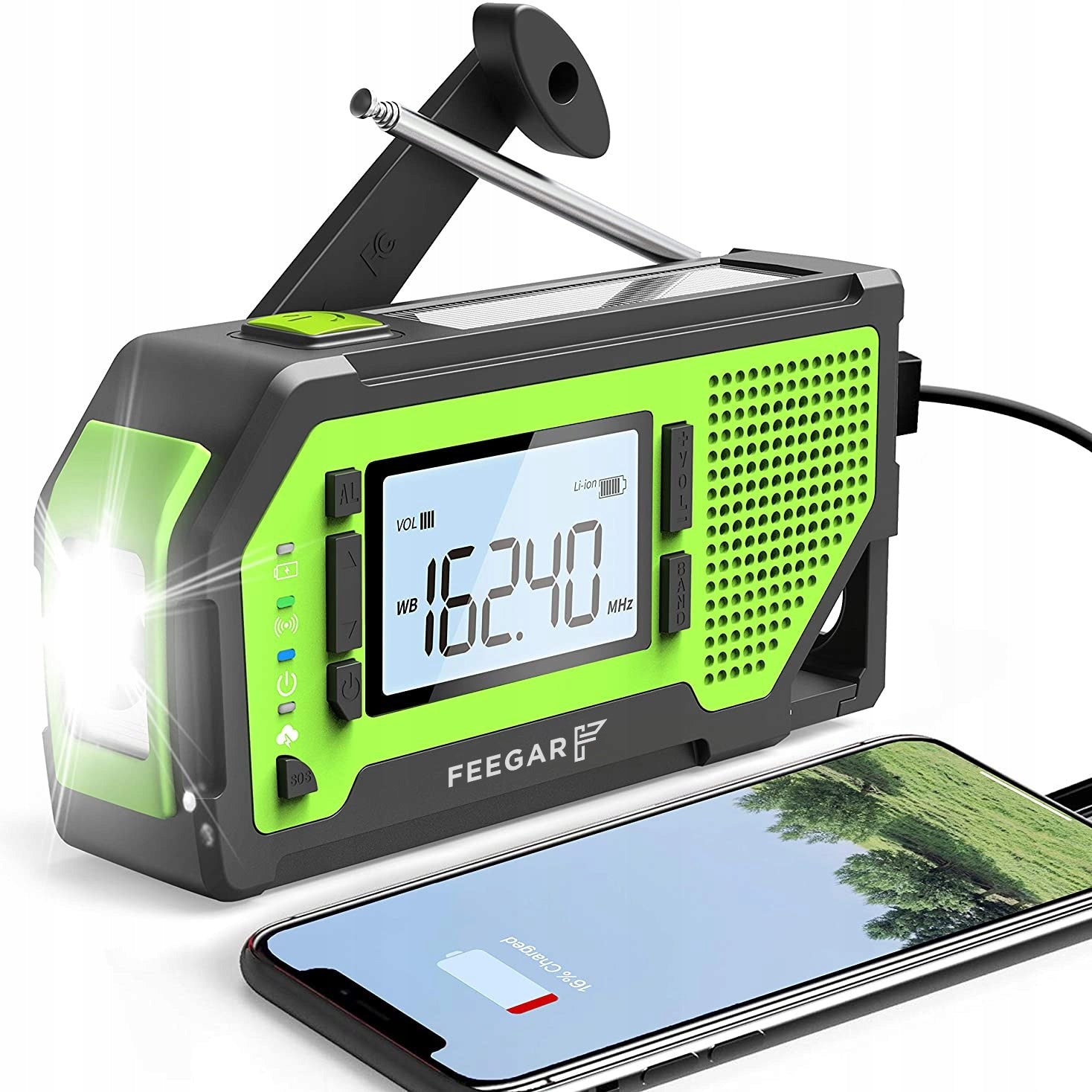 Feegar Construction Radio FM SOS PB 2000mAh Flashlight