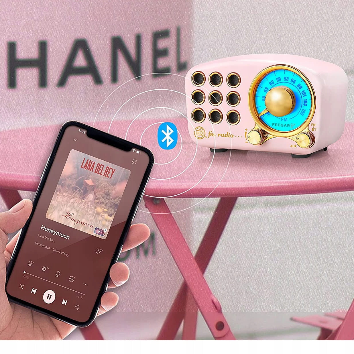 Feegar Speaker RETRO FM Radio Kitchen Bluetooth Vintage GIFT Manufacturer code Retro